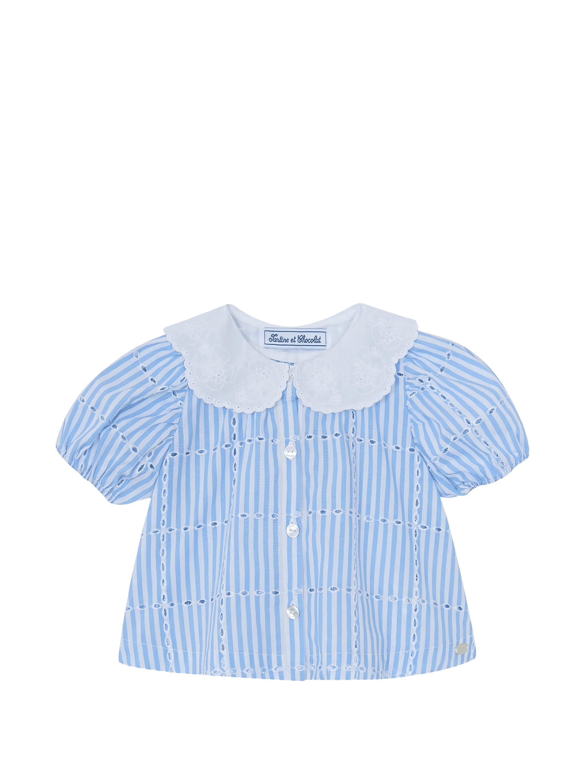 striped button-down cotton tunic - Image 1
