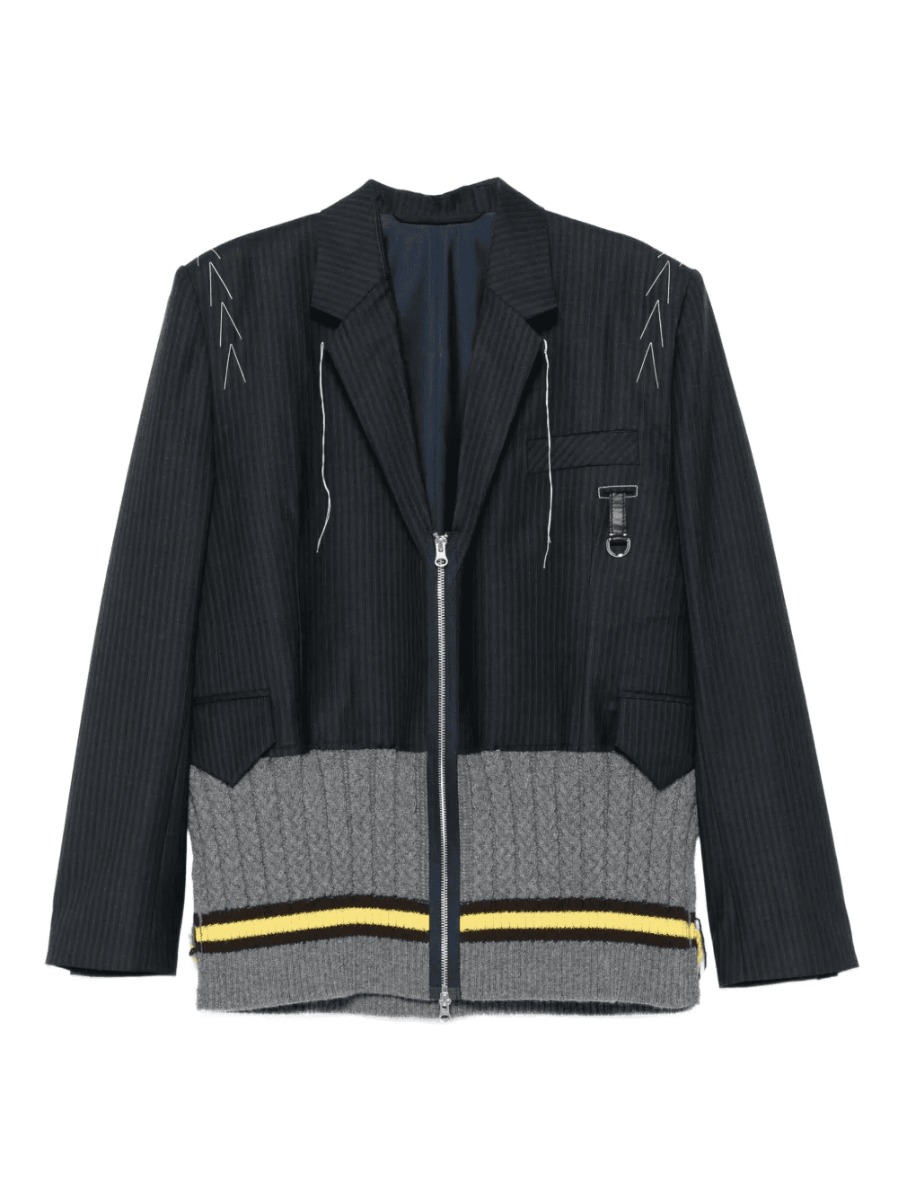 full-zip panelled wool jacket - Image 1