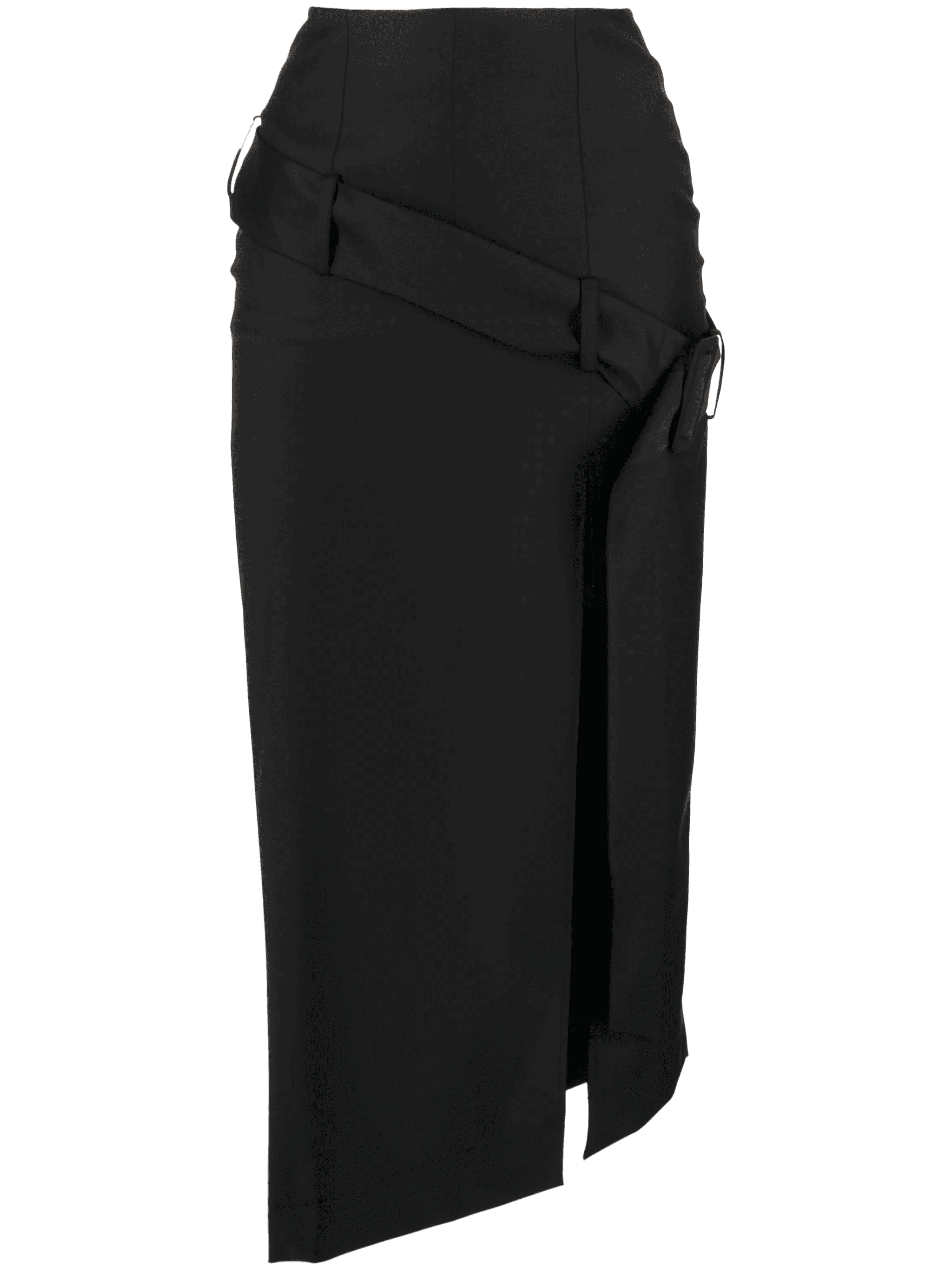 asymmetric belted midi skirt - Image 1