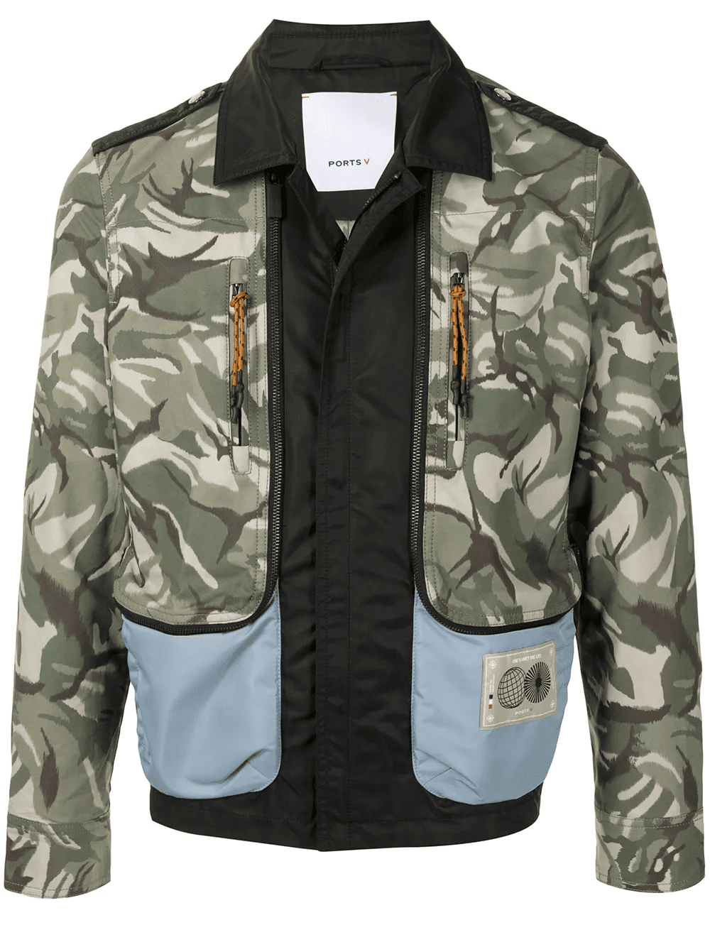 panelled camouflage print bomber jacket - Image 1