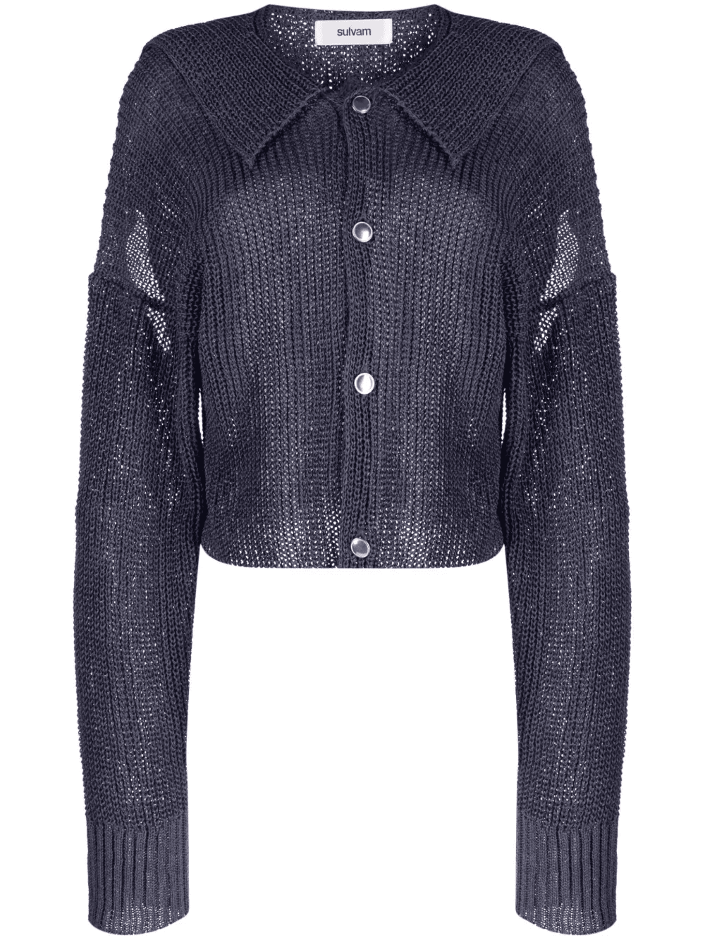 slit-detail cotton cardigan - Image 1