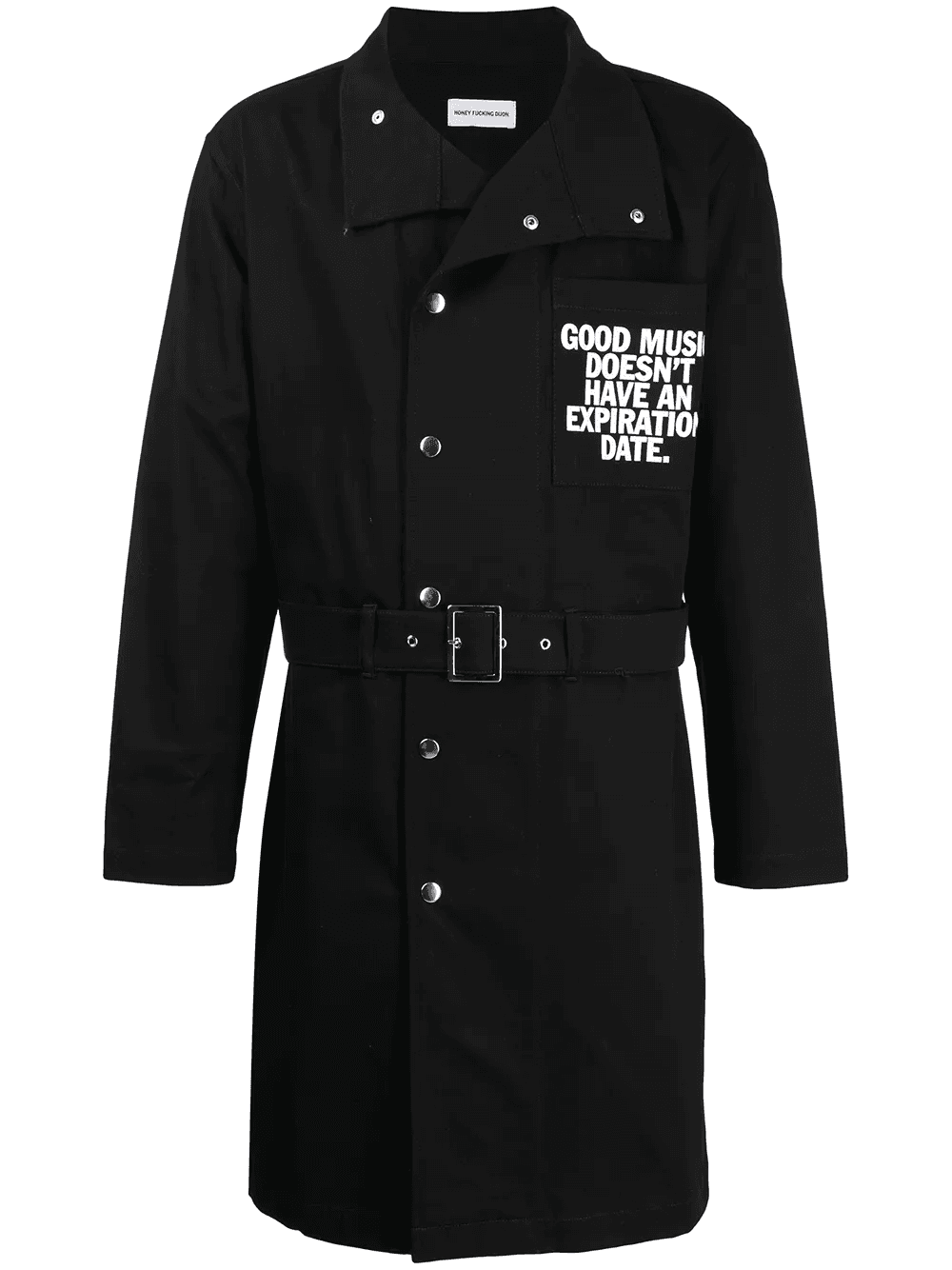 slogan-print cotton coat - Image 1