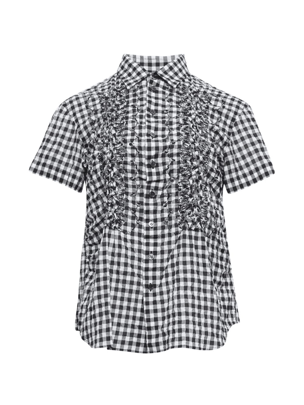 gingham-check embroidered blouse - Image 1