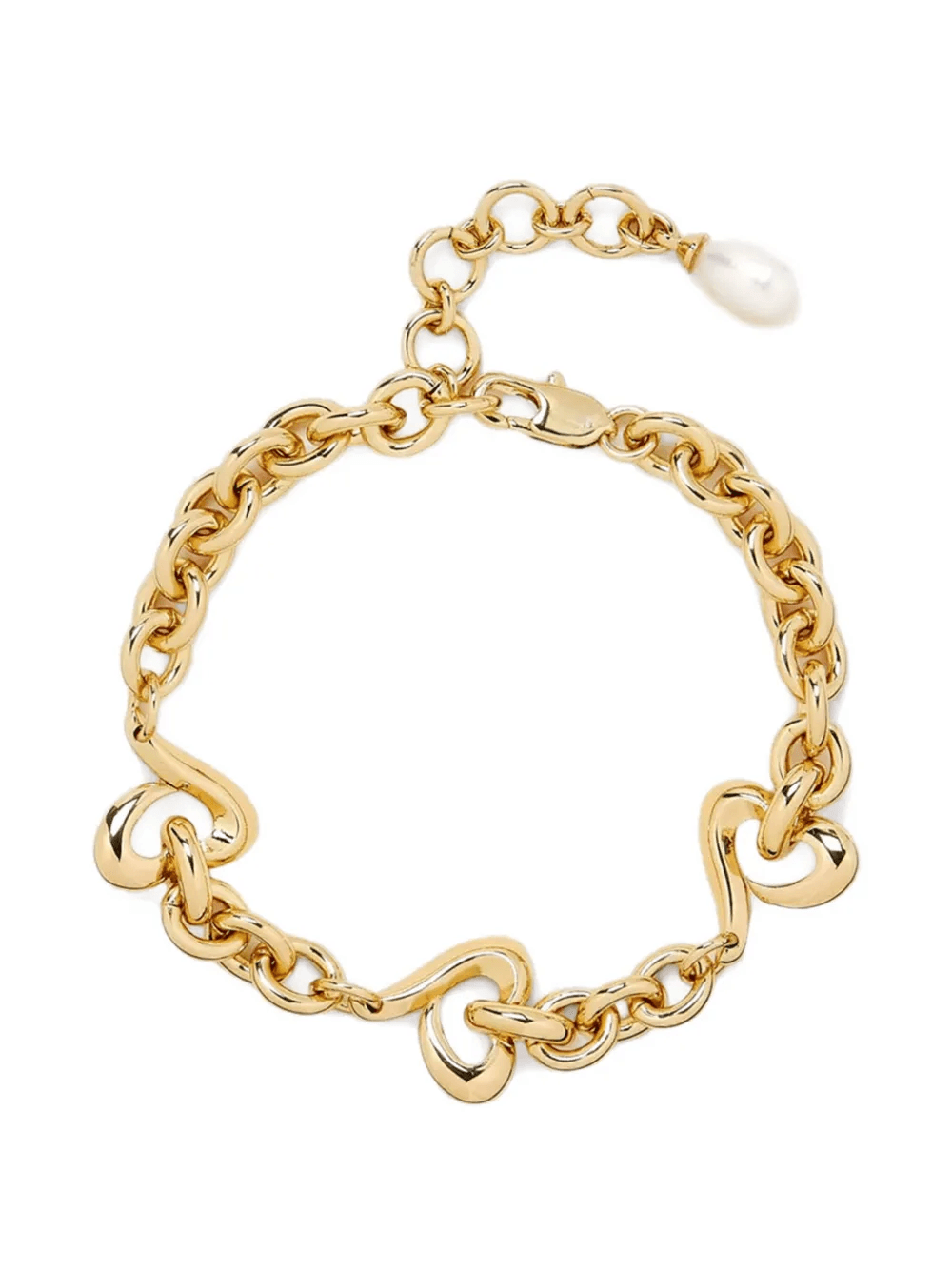 Agape heart pearl chain bracelet - Image 1