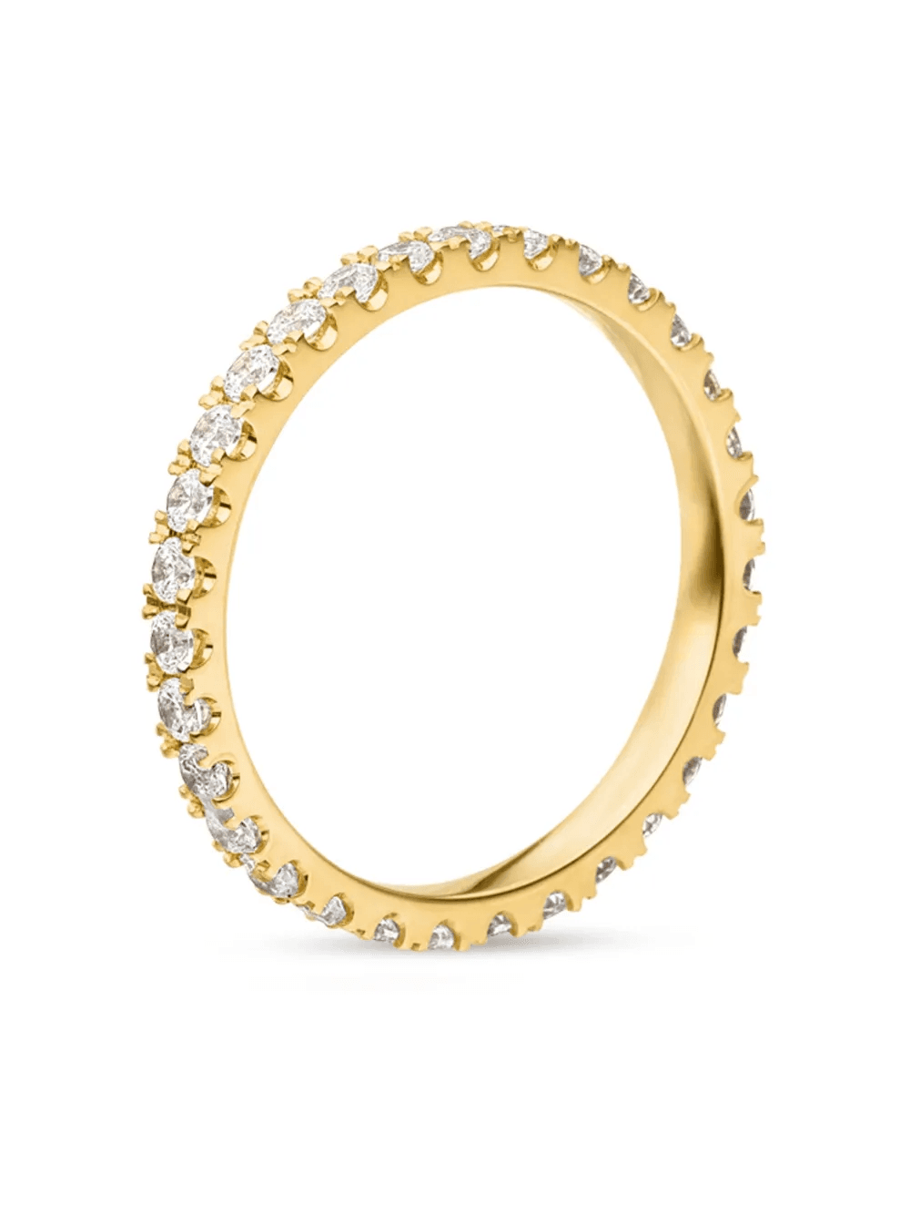 18kt recycled yellow gold Memory diamond ring - Image 1