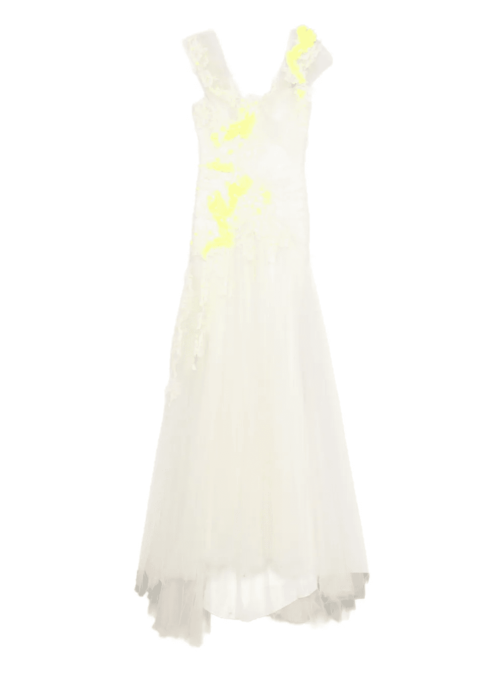 floral-embellished tulle maxi dress - Image 1