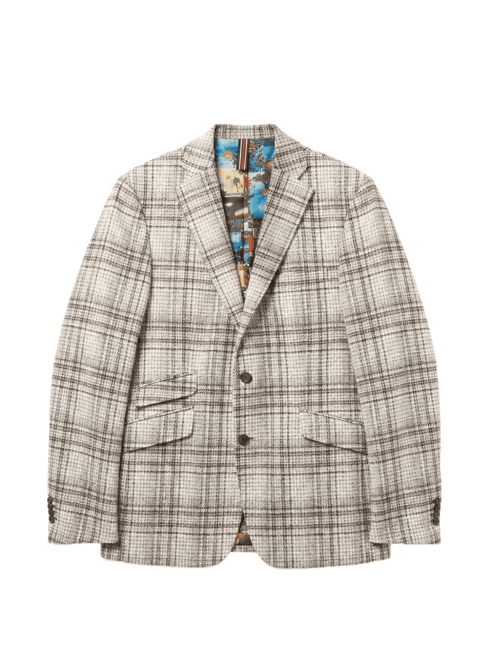 check-pattern tailored-fit jacket - Image 1