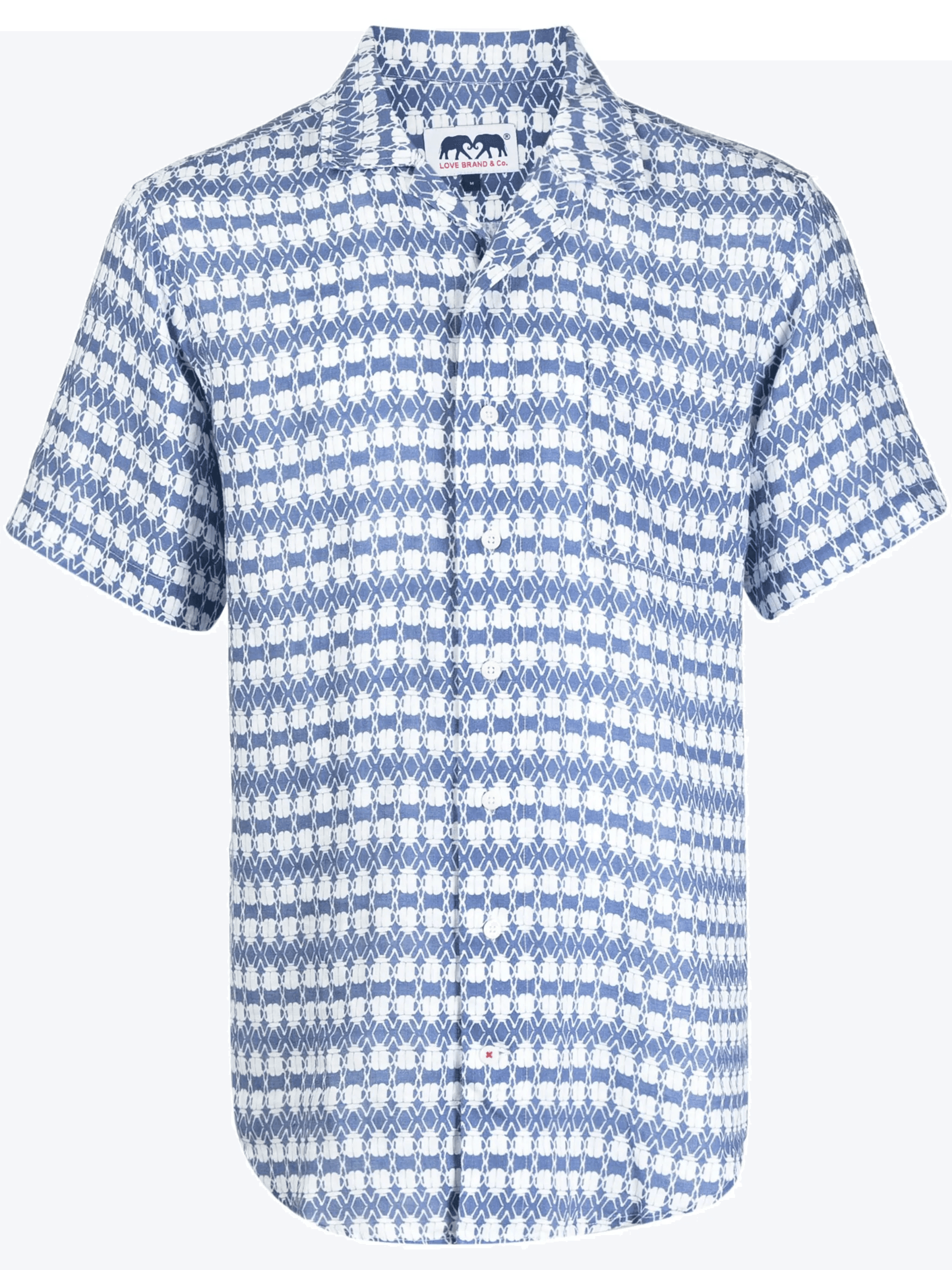 graphic-print linen shirt - Image 1
