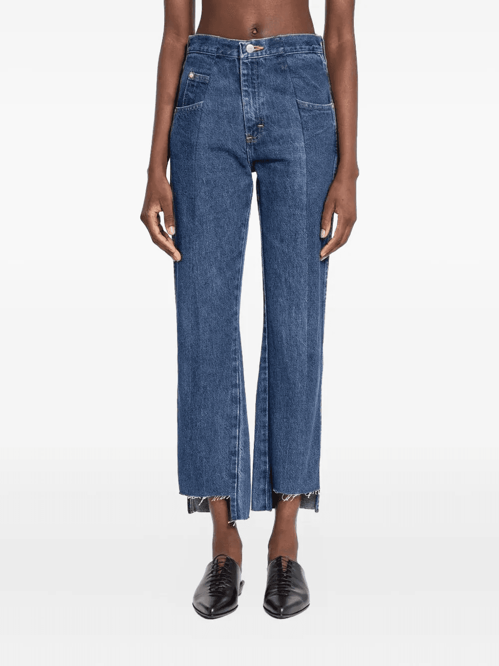 frayed-hem panelled jeans - Image 1
