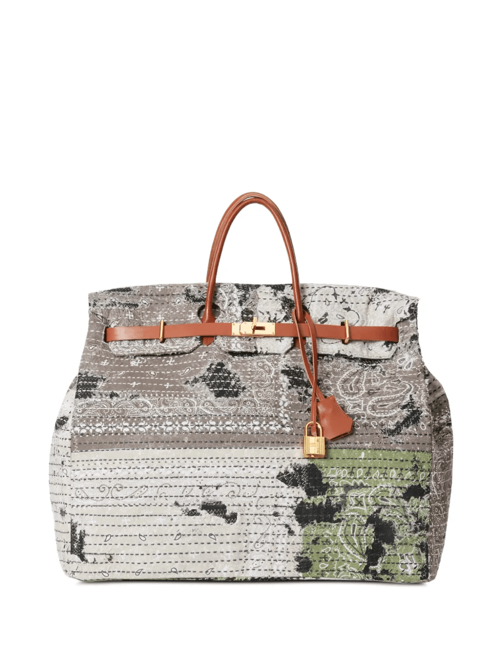 camouflaged-bandana patchwork holdall - Image 1