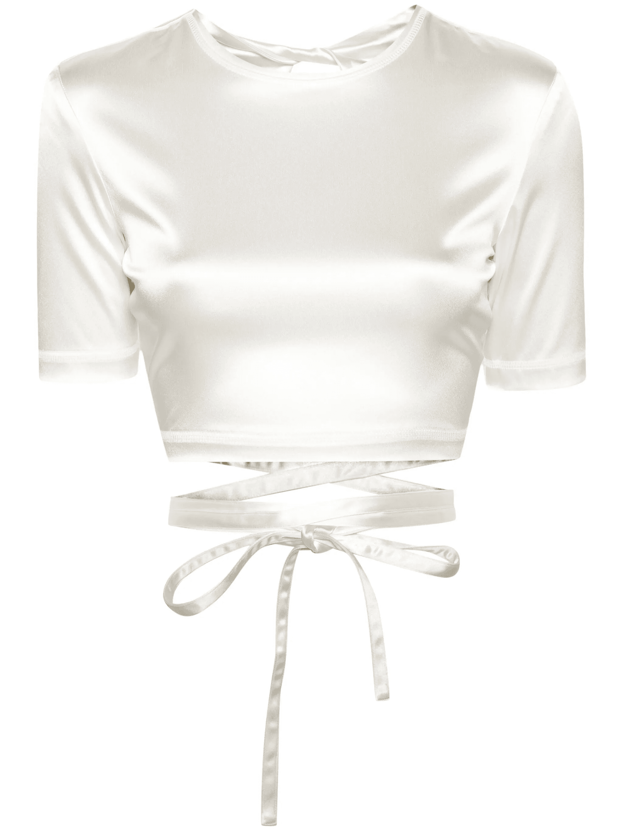 open-back satin T-shirt - Image 1