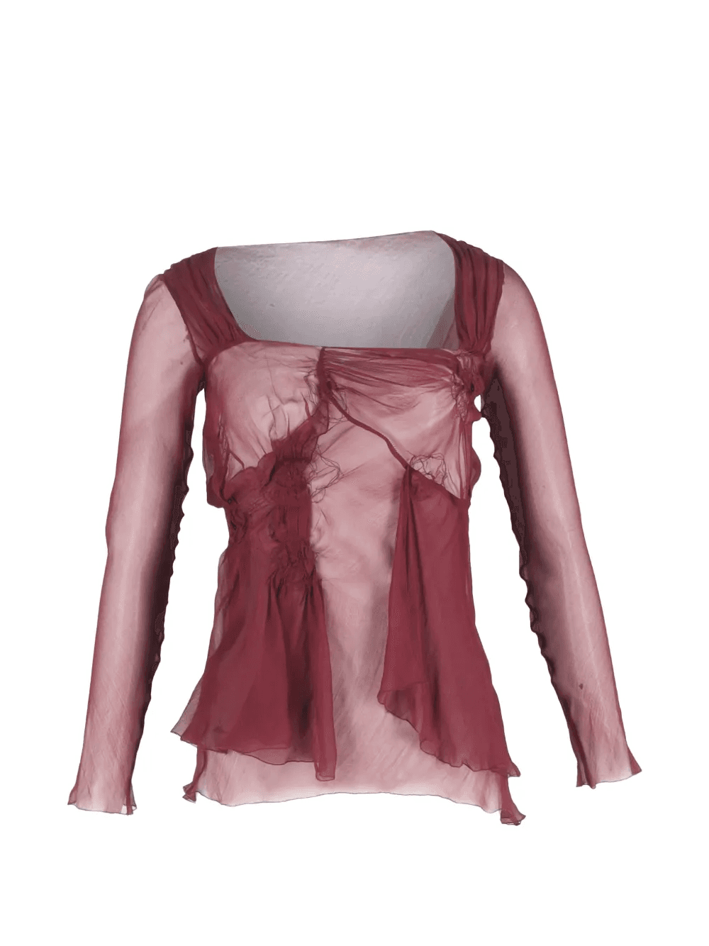 ruched mesh blouse - Image 1