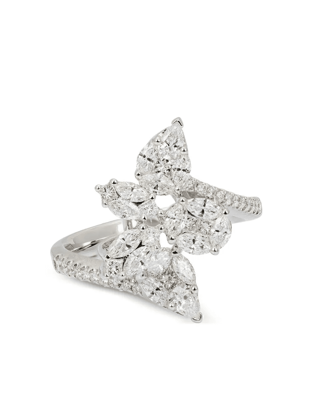18K white gold diamond ring - Image 1