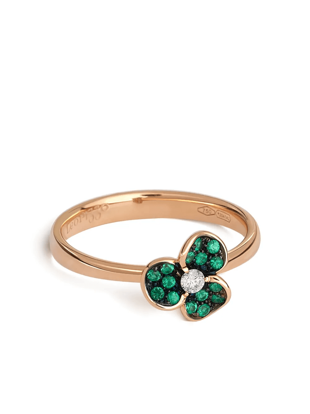18K rose gold Candy Flora emerald and diamond ring - Image 1