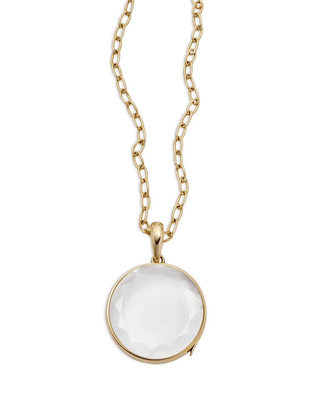 18K yellow gold sapphire crystal necklace - Image 1