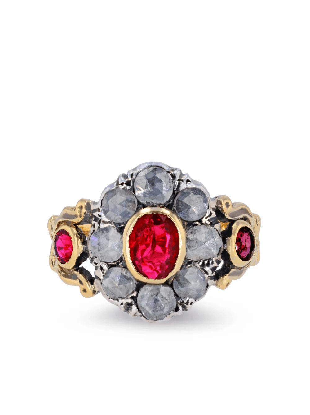 1790s 18kt yellow gold Georgian ruby and diamond ring - Image 1