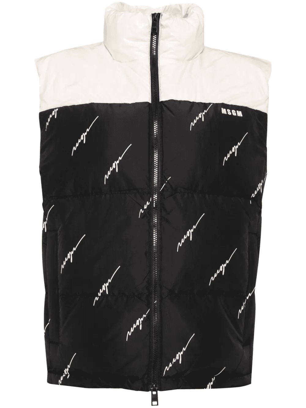 logo print puffer vest - Image 1