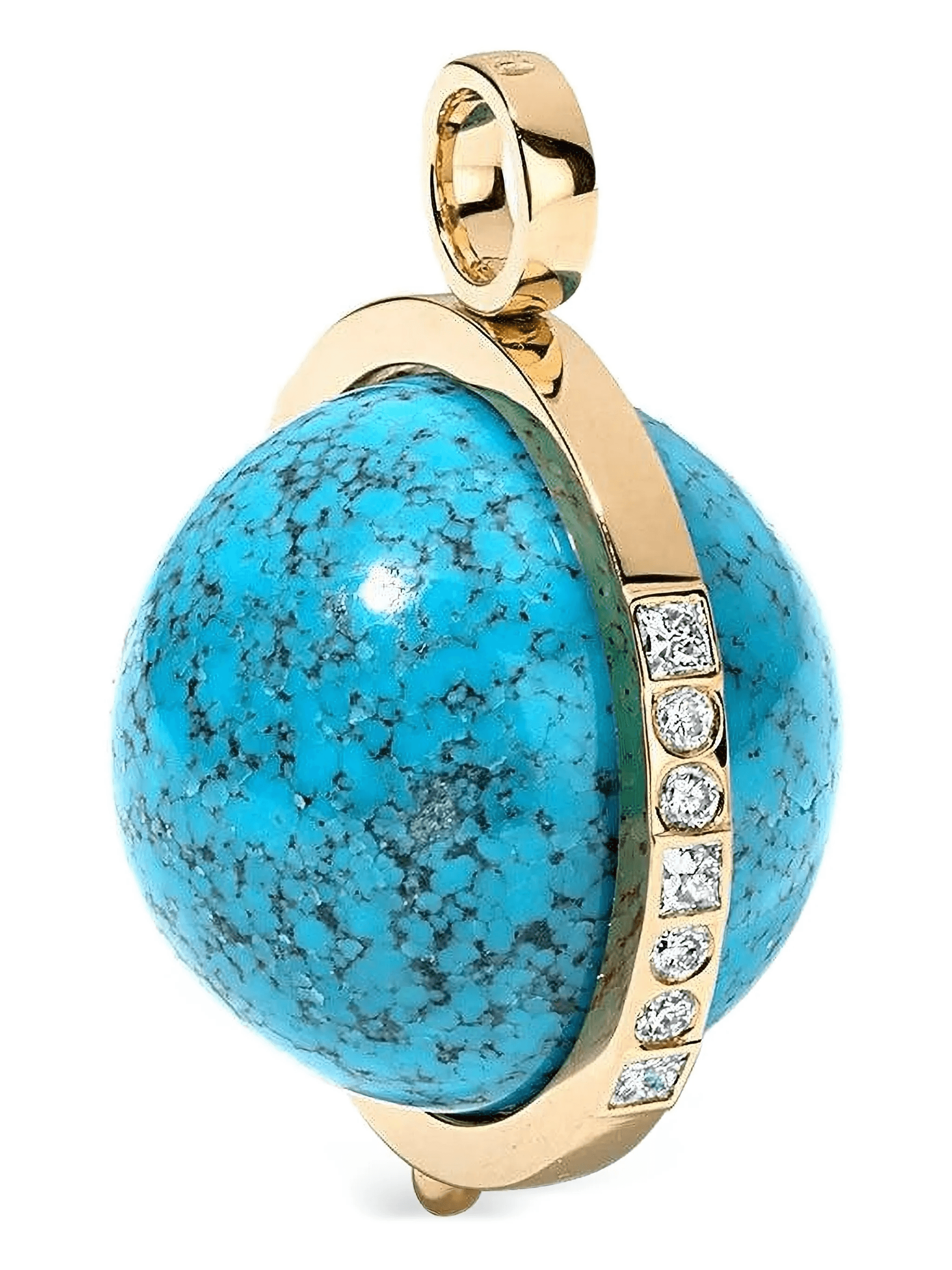 18K yellow gold multi-stone pendant - Image 1