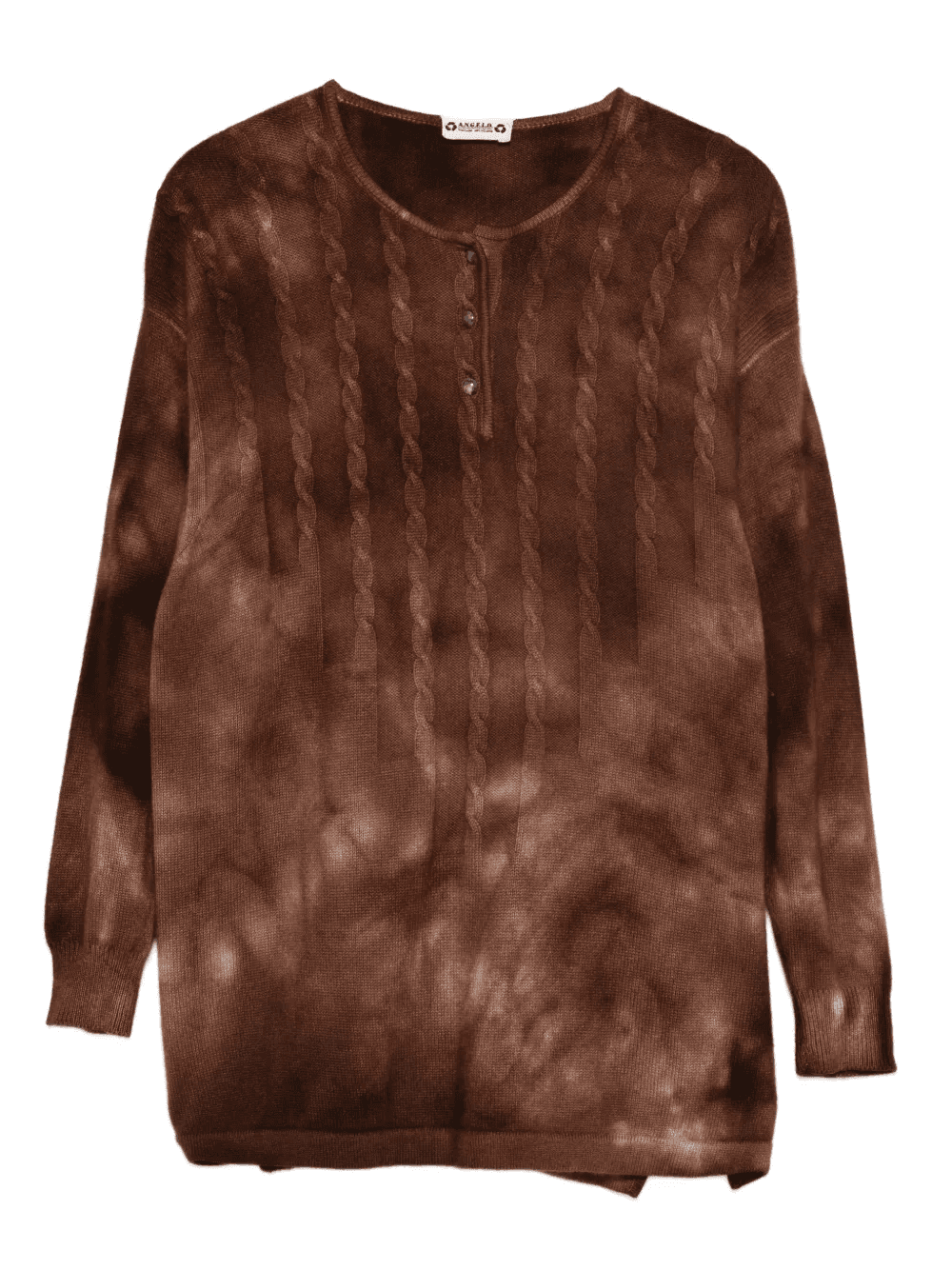 Angelo Vintage Upcycling cable-knit buttoned sweater - Image 1