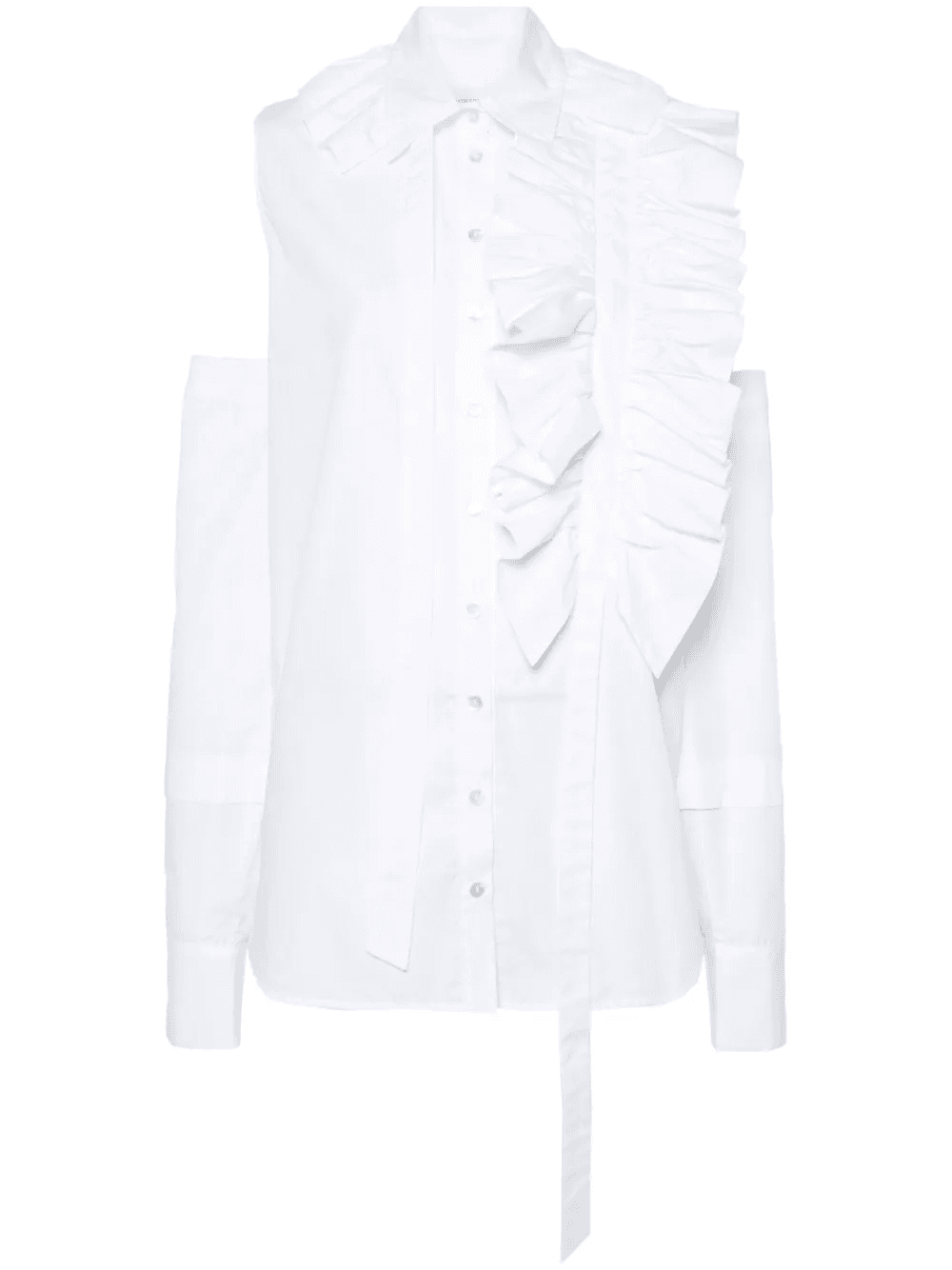 ruffle-detail poplin shirt - Image 1