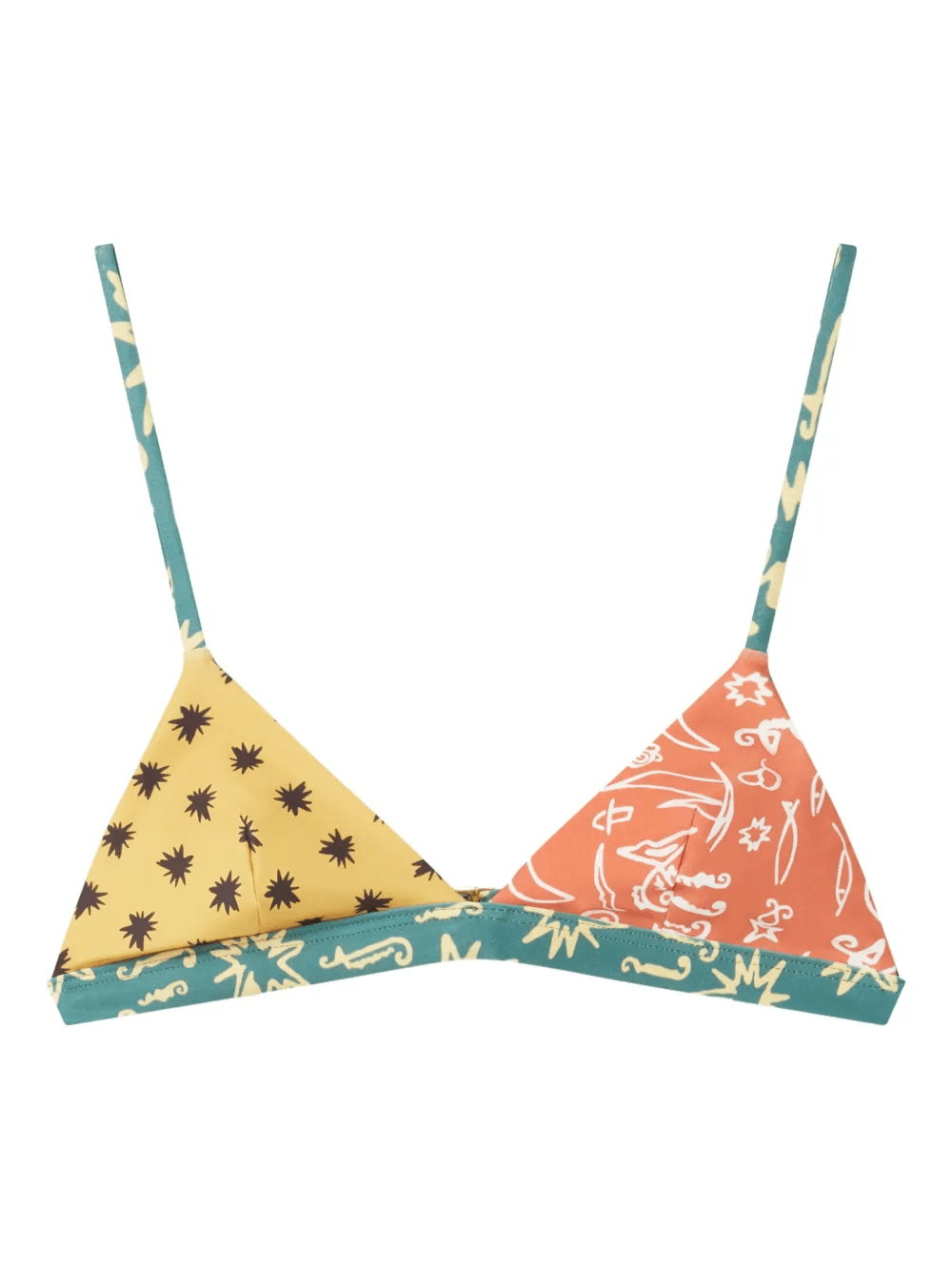 star-print triangle bikini top - Image 1