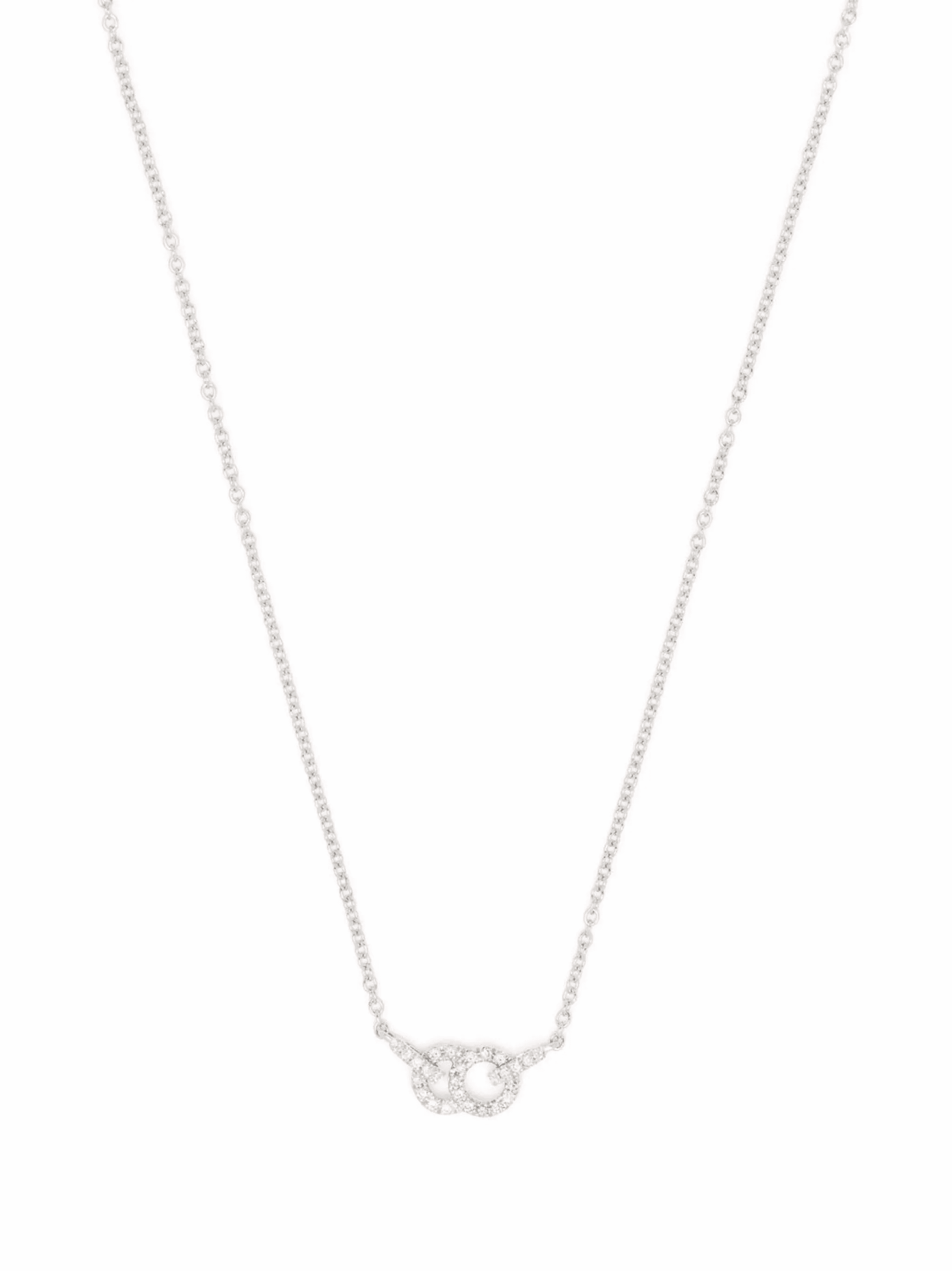 18kt recycled white gold CELESTE laboratory-grown diamond small pendant necklace - Image 1