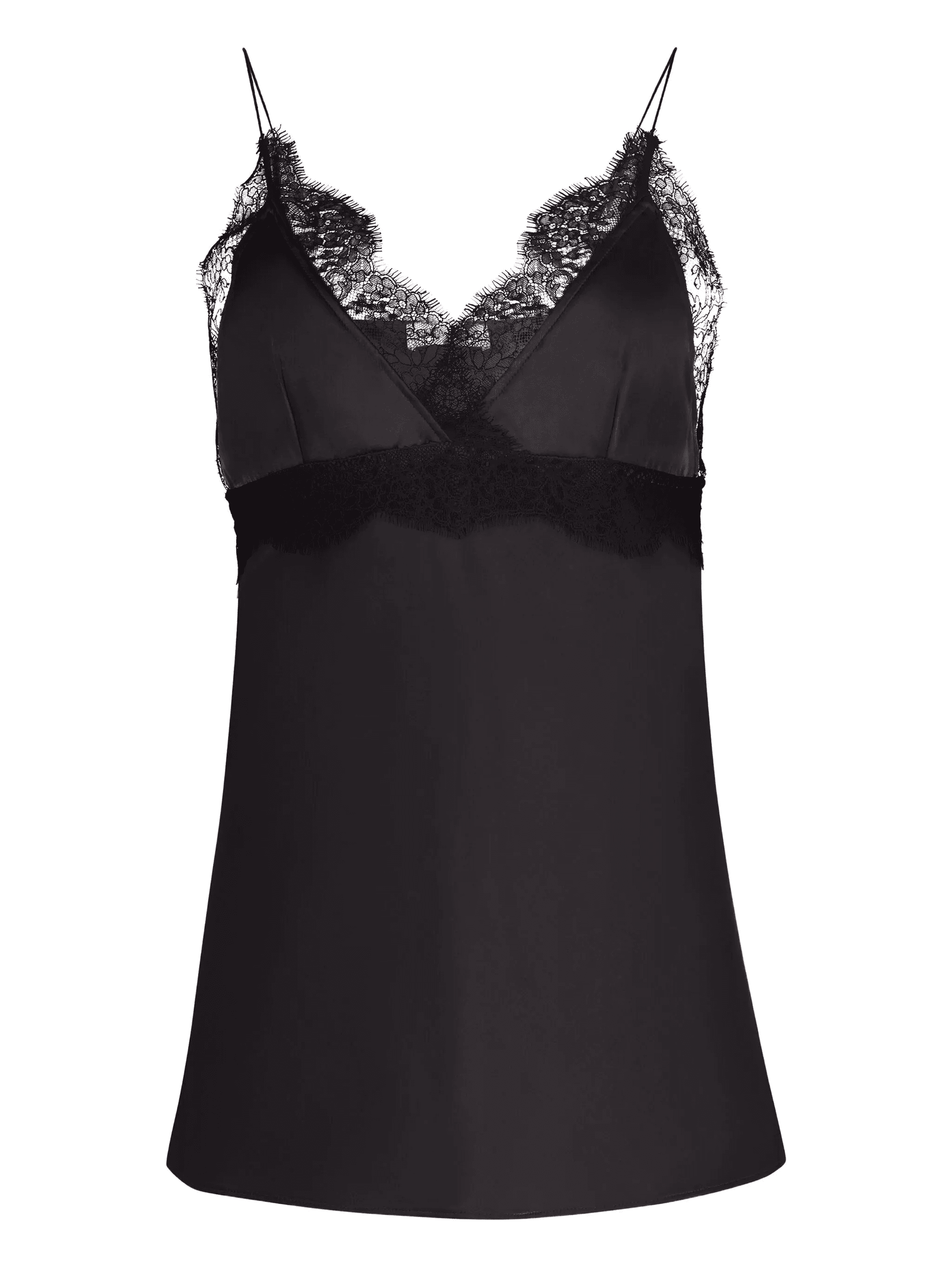 lace V-neck silk top - Image 1