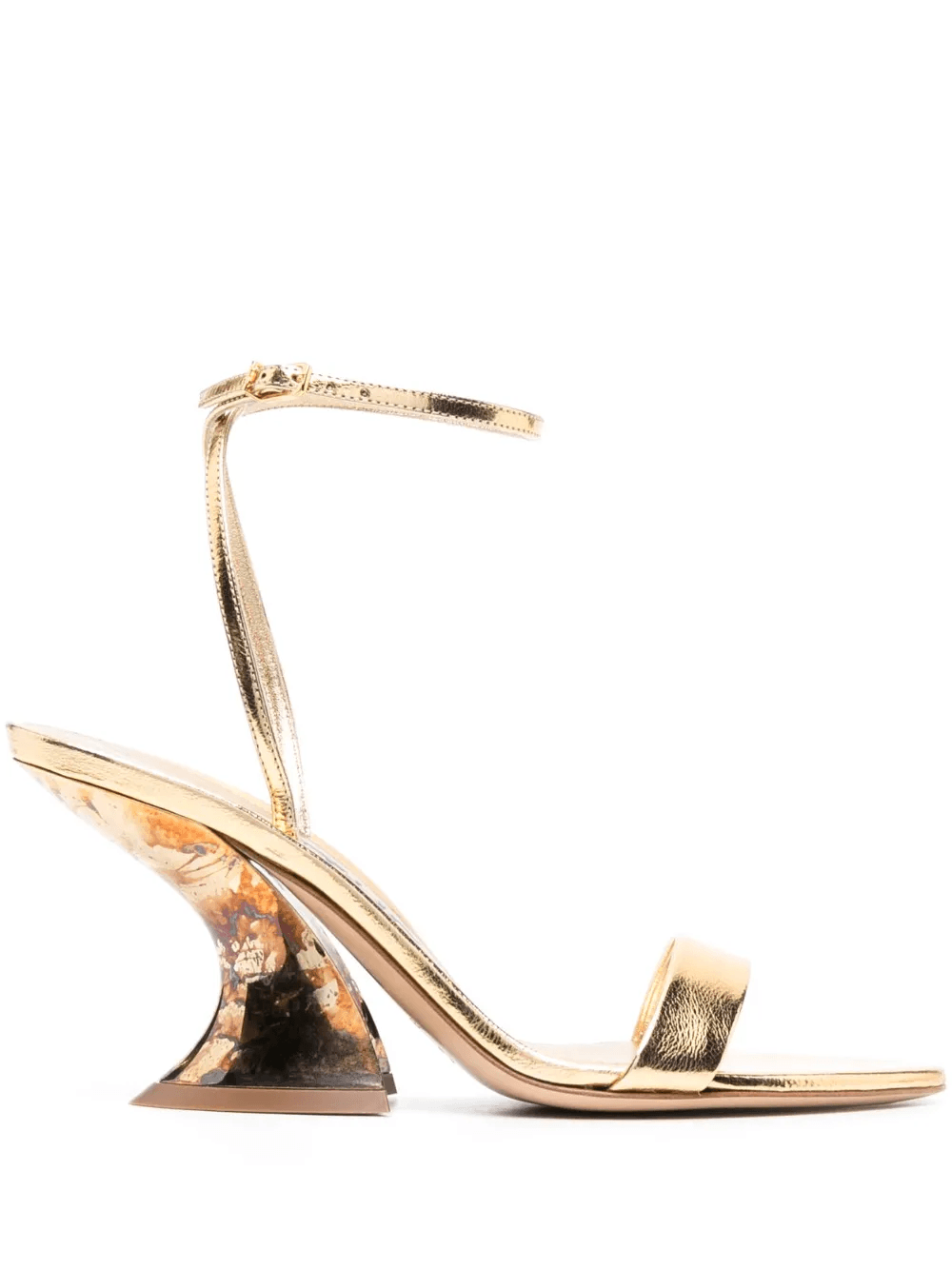 Elodie 75mm metallic-finish sandals - Image 1