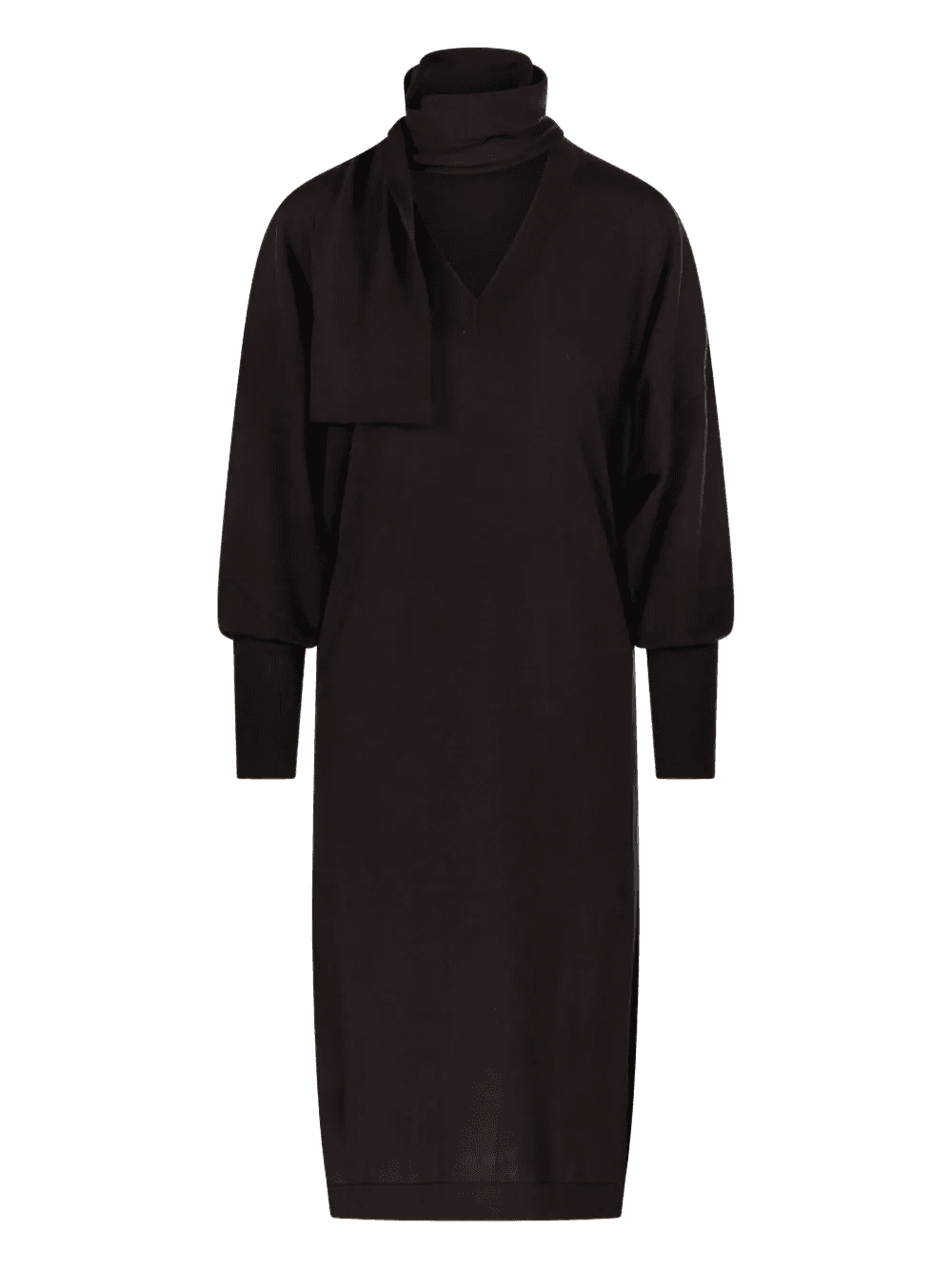 V-neck balloon-sleeve dress - Image 1