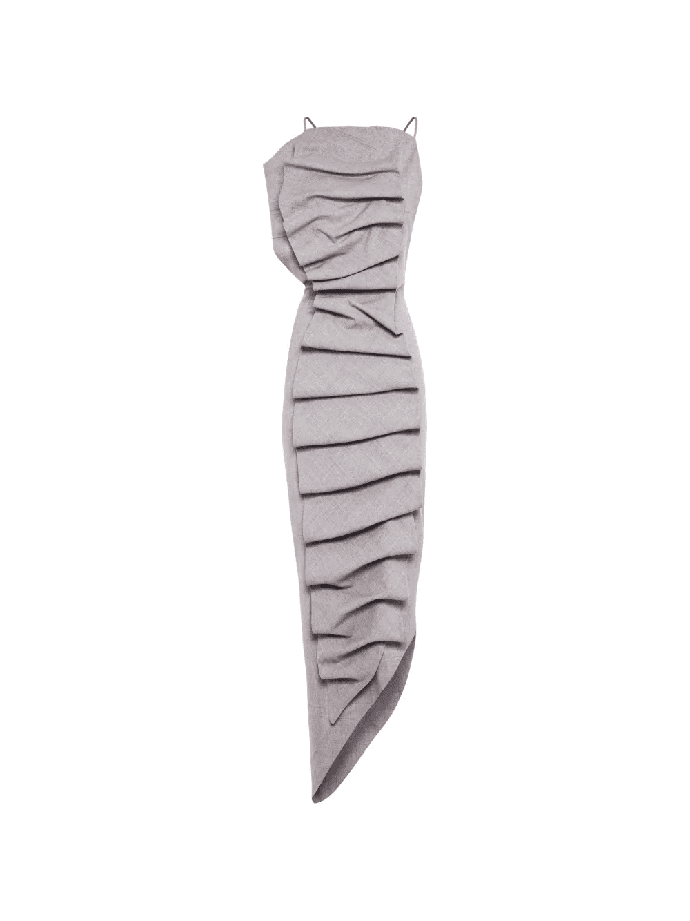 draped-detail asymmetric midi dress - Image 1