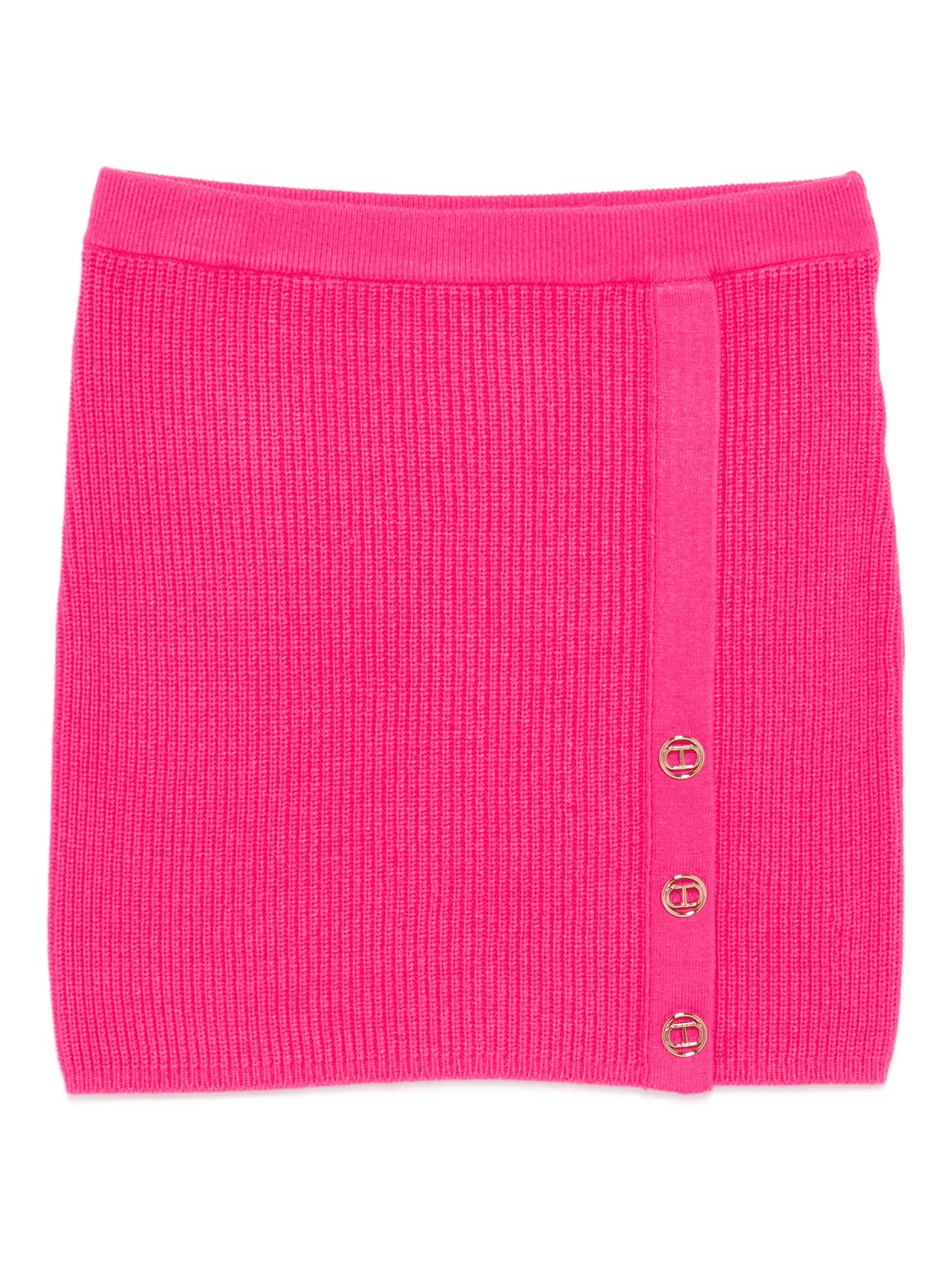 logo-plaque ribbed skirt - Image 1