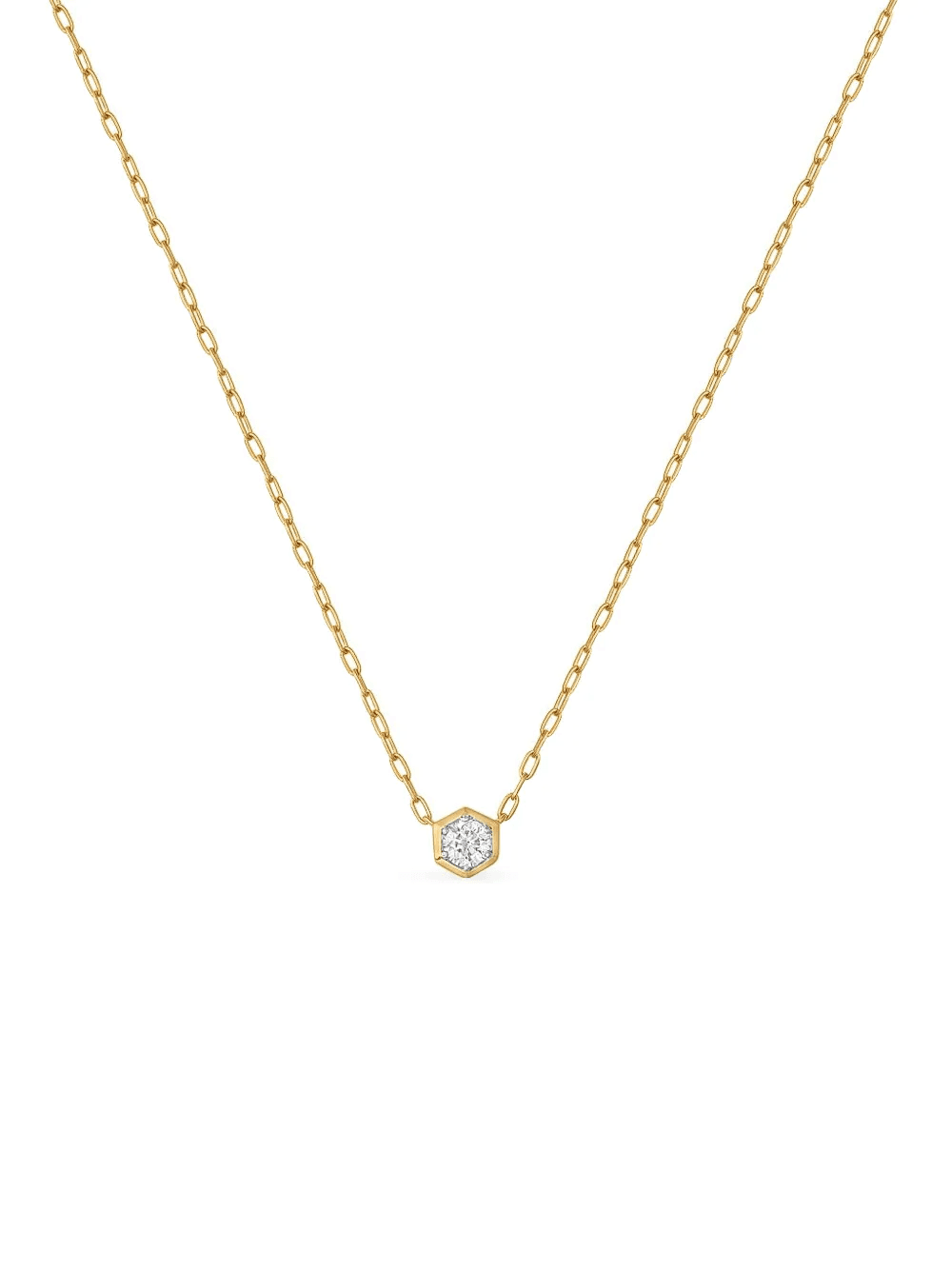 18K yellow gold Honey Comb diamond necklace - Image 1