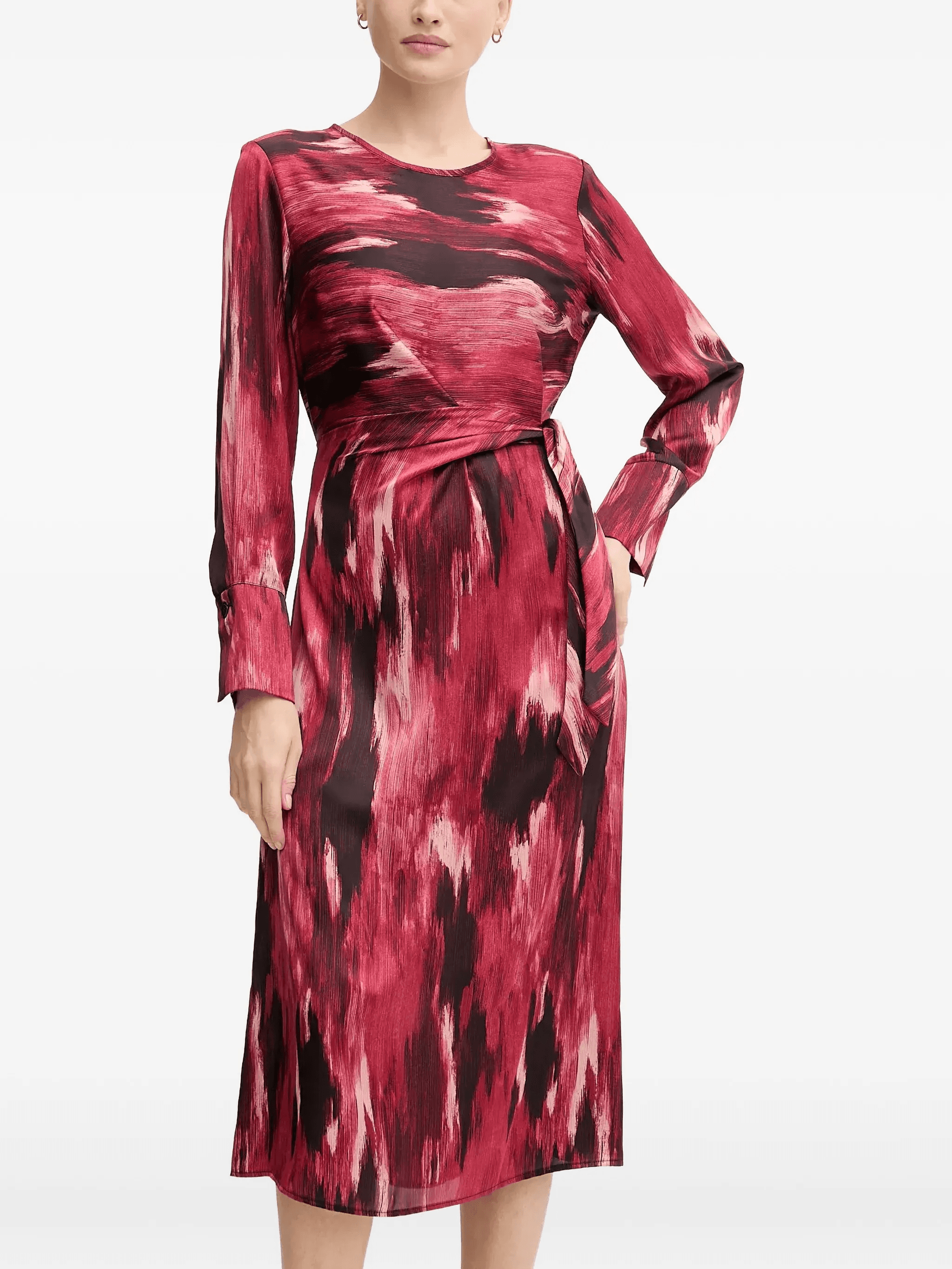tie-waist printed dress - Image 1