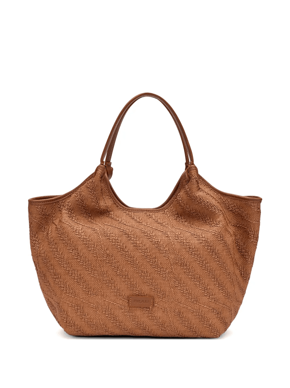 woven diagonal-stripe tote bag - Image 1