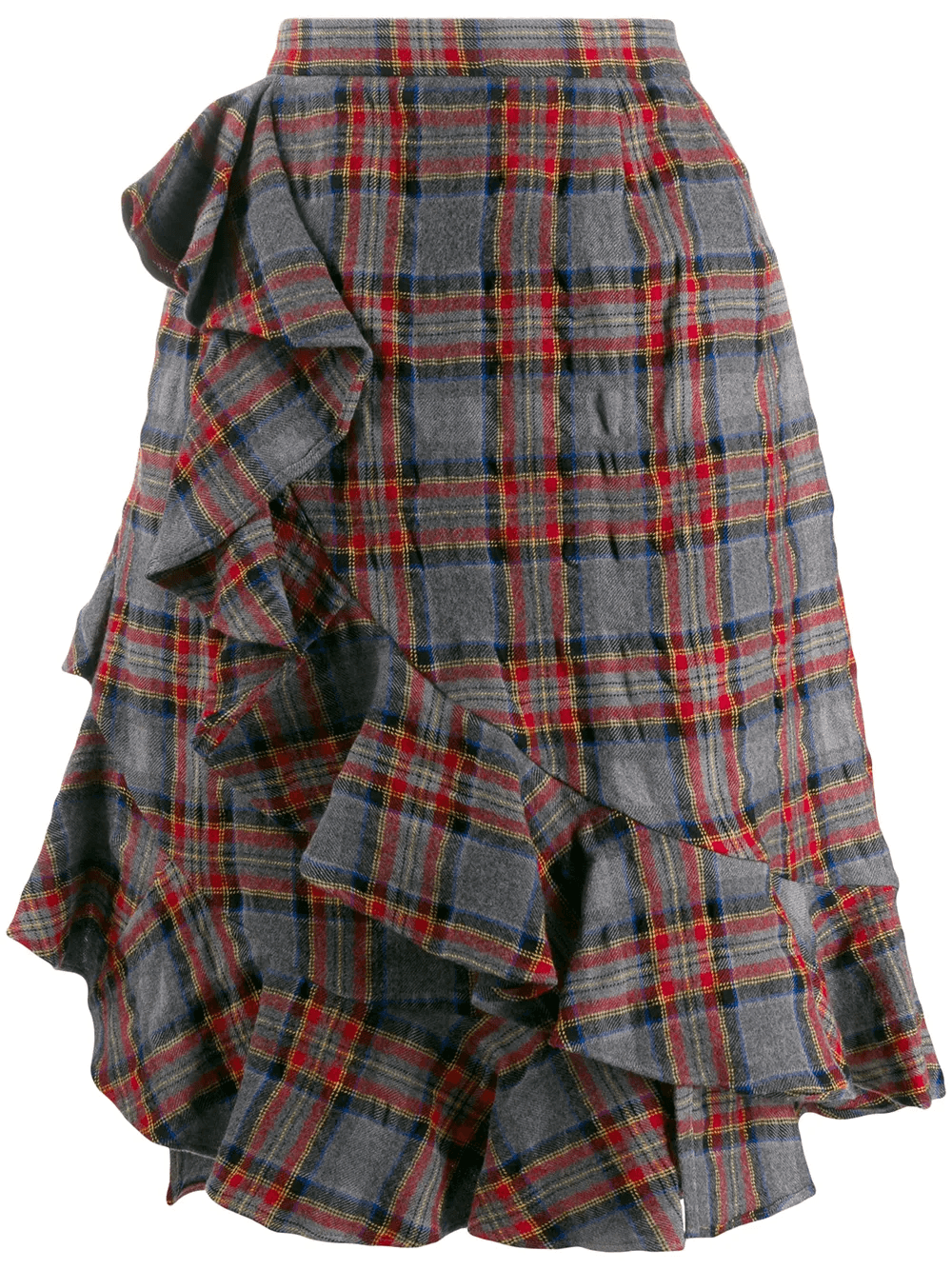 ruffle trim plaid skirt - Image 1