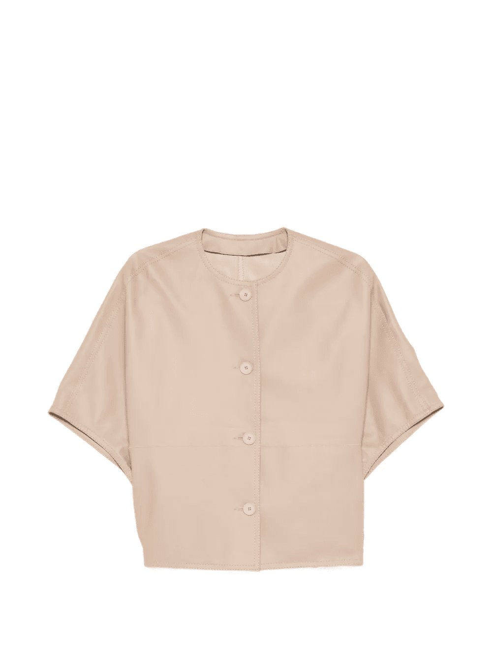 buttoned leather jacket - Image 1