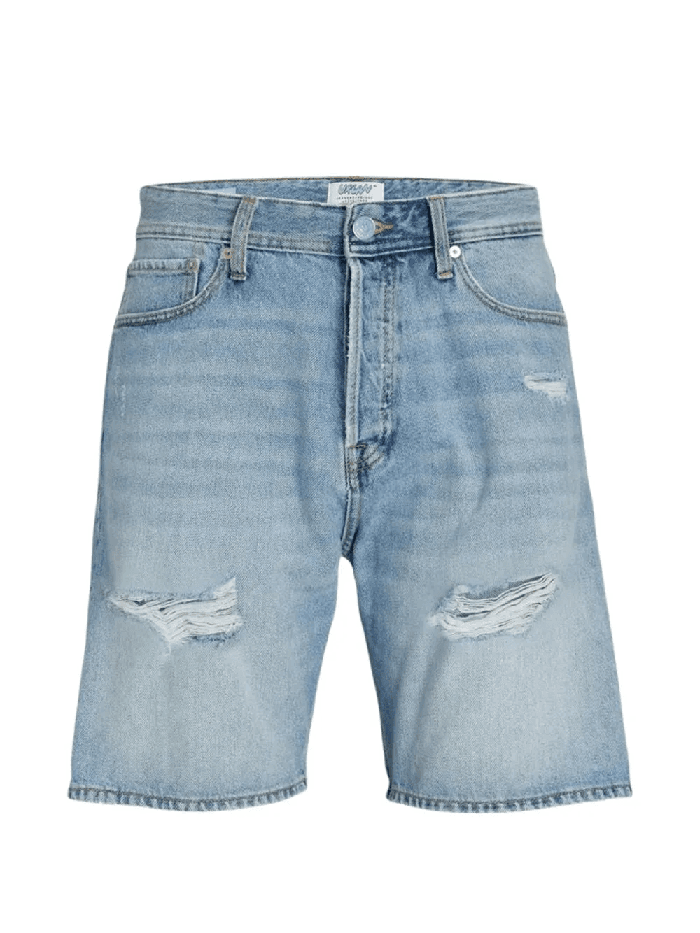 distressed light-wash shorts - Image 1