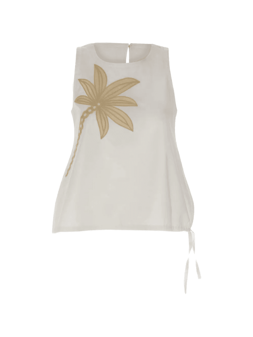 palm-embroidered drawstring top - Image 1