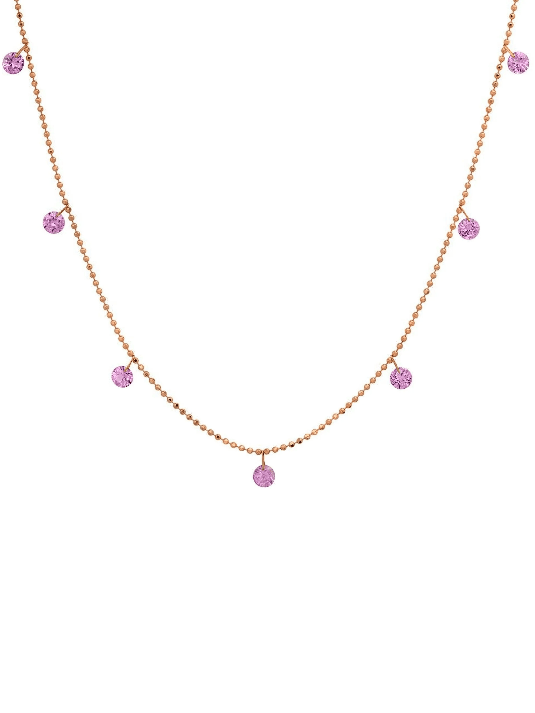 18K rose gold sapphire necklace - Image 1
