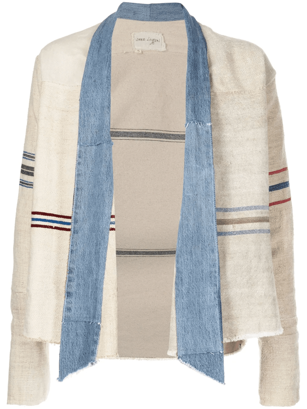 stripe-print panelled jacket - Image 1