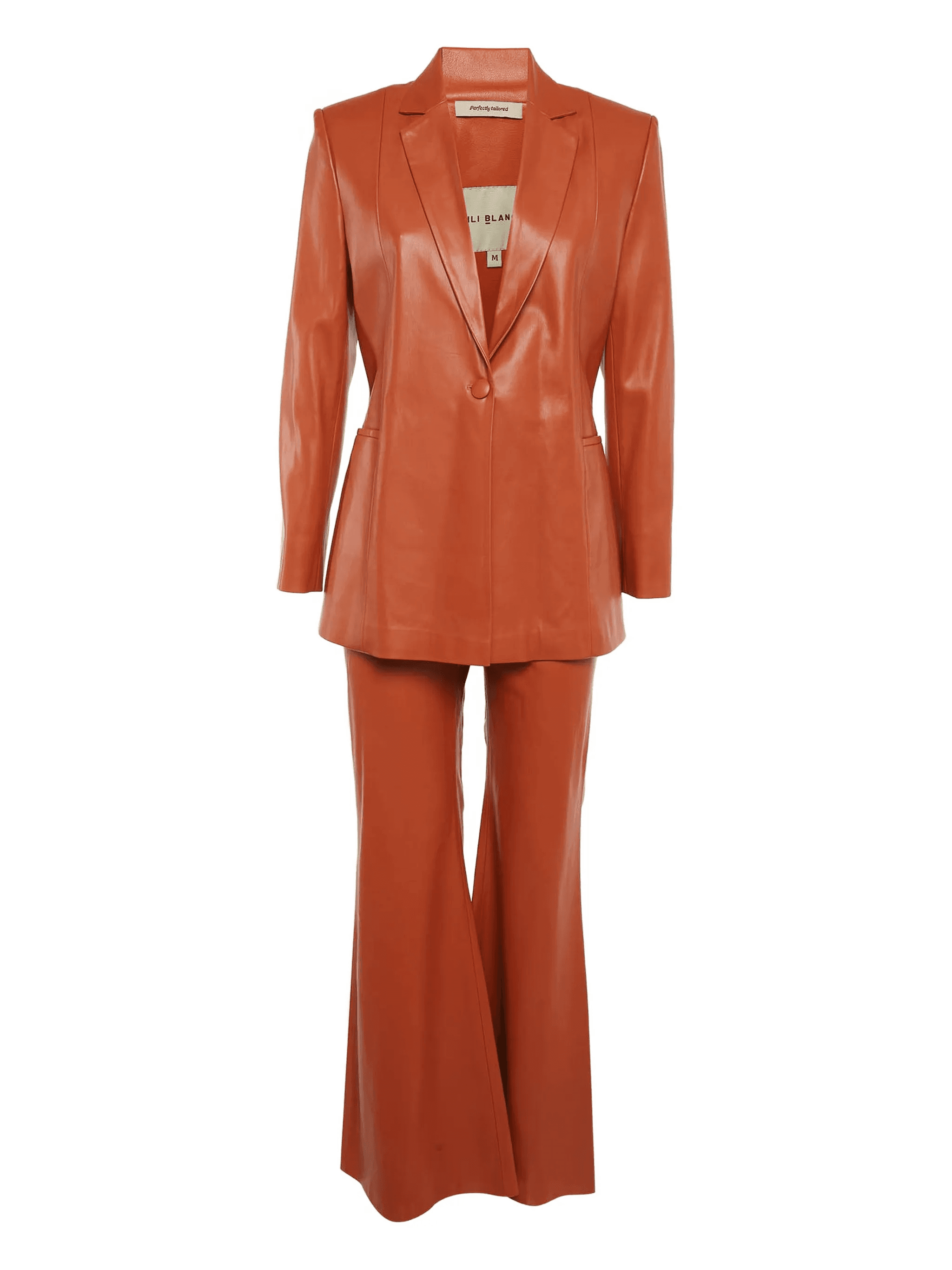 vintage artificial leather pants suit - Image 1