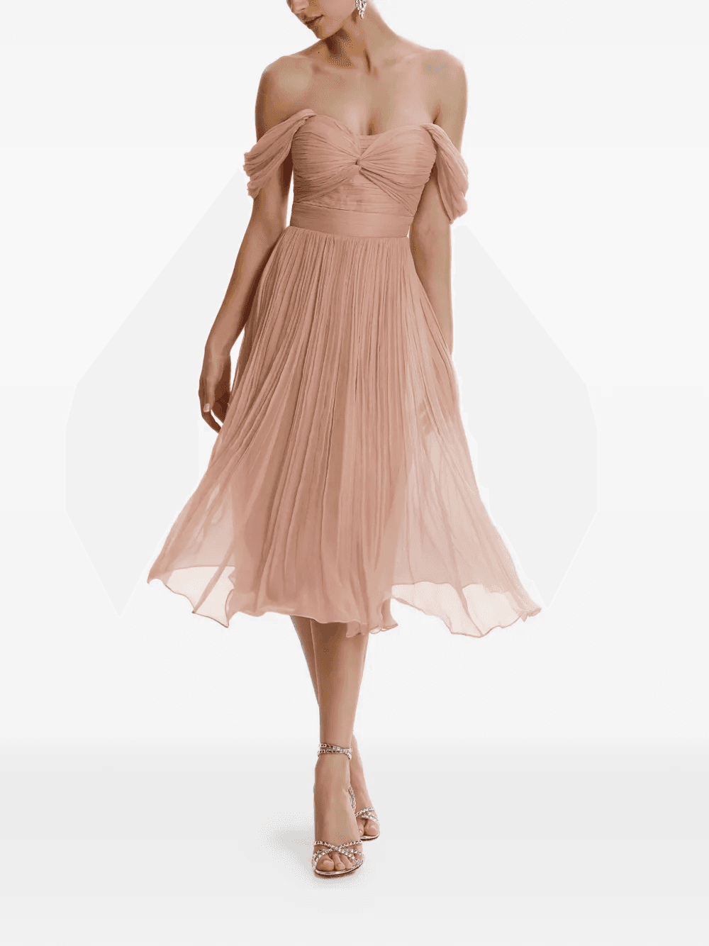 Kaly off-shoulder silk midi dress - Image 1