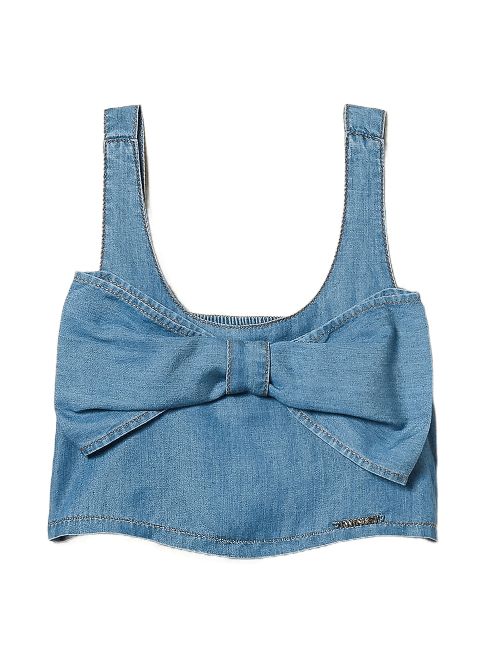 bow-detail crop top - Image 1