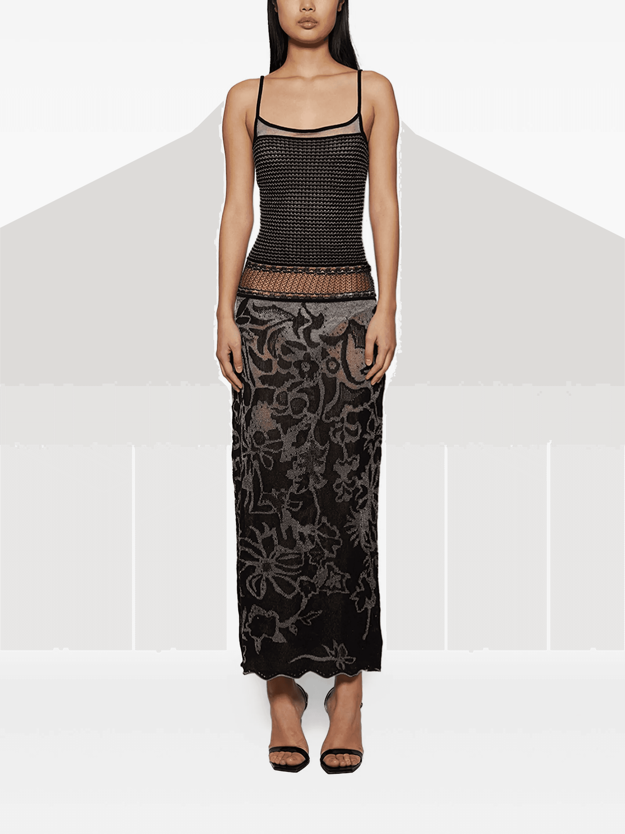patterned midi dress - Image 1