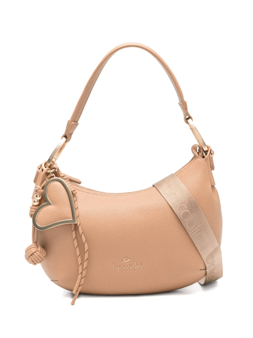 Beth heart-charm leather tote bag - Image 1