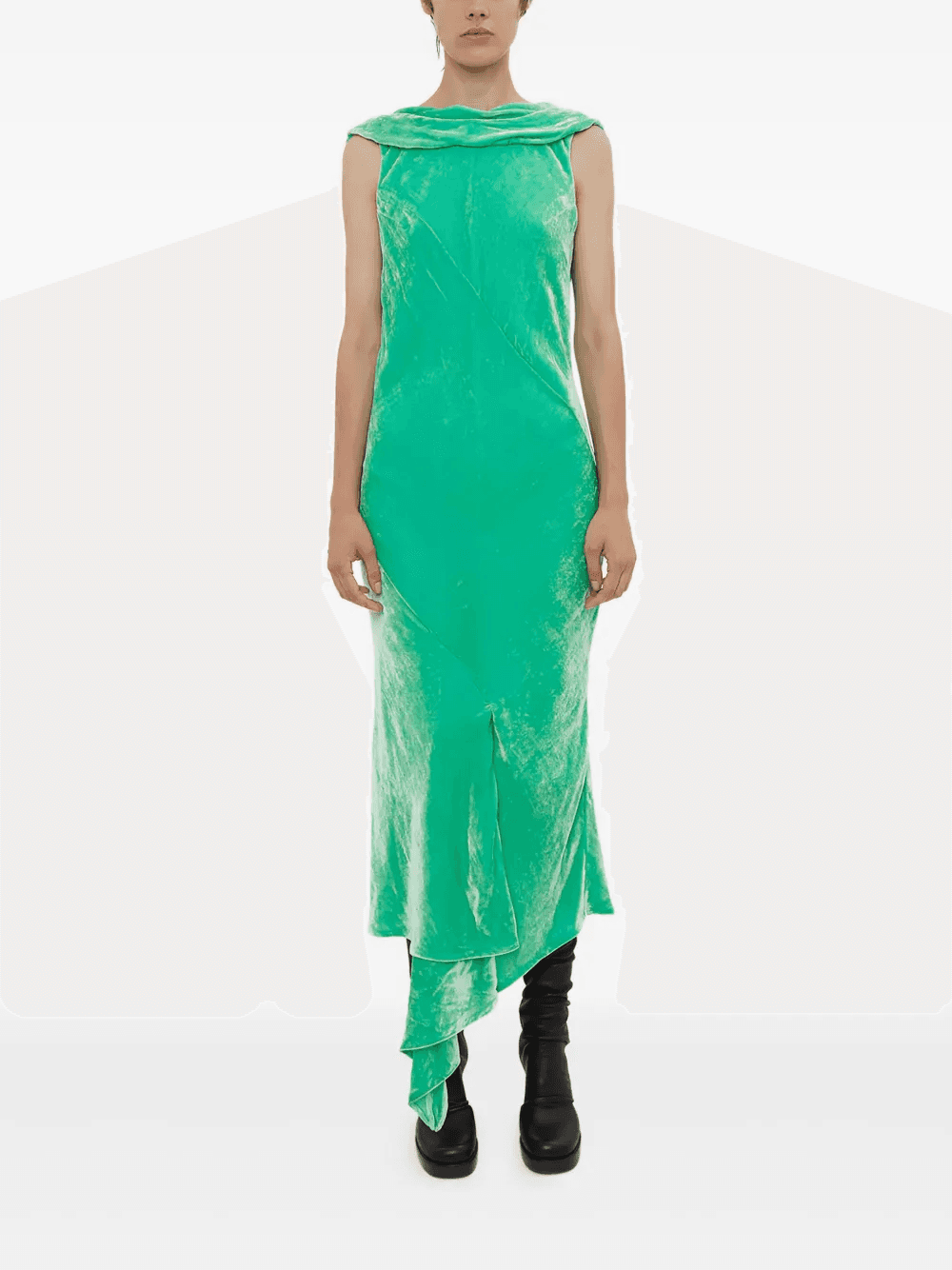 draped asymmetric dress - Image 1