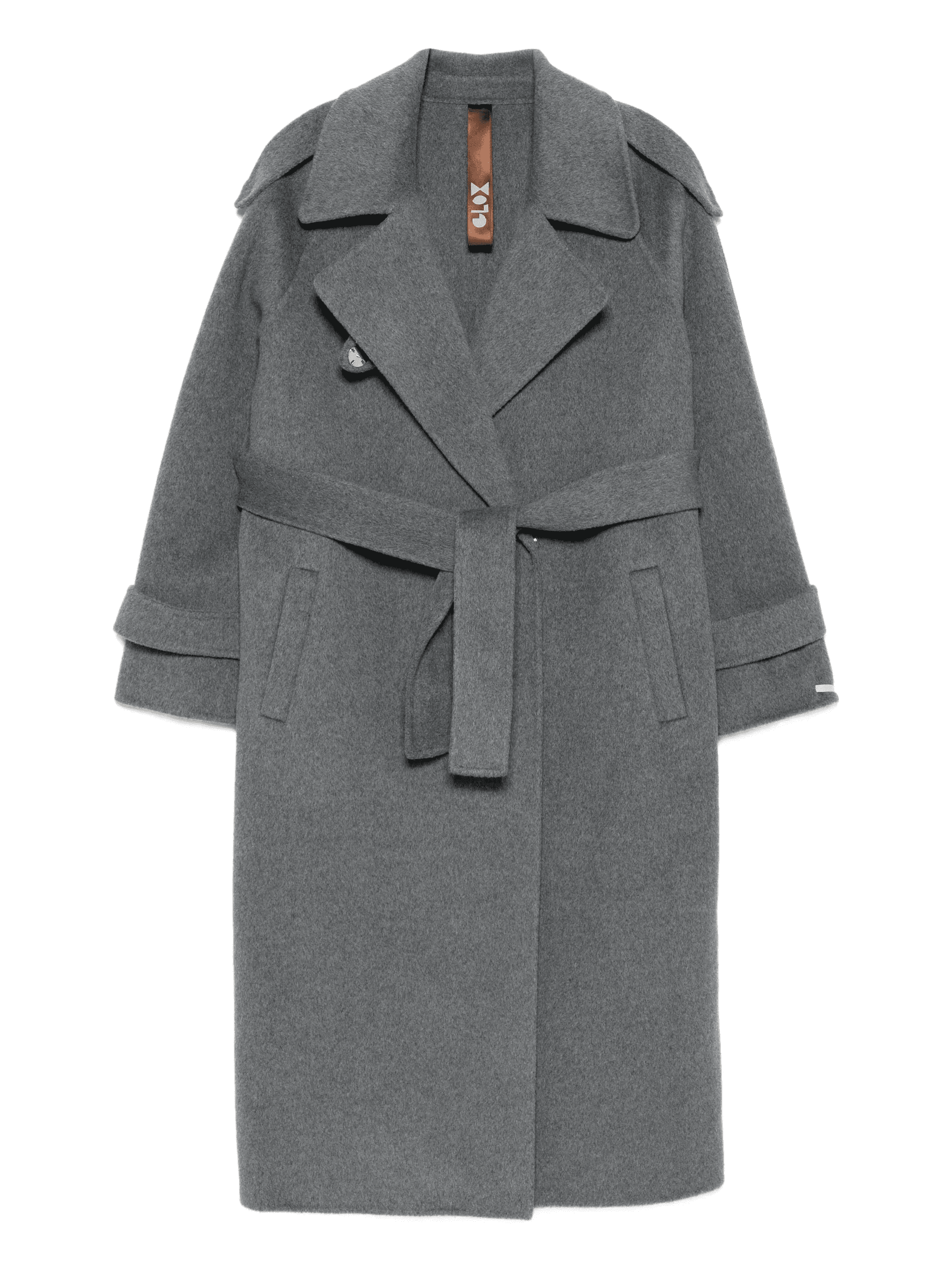 belted long-sleeve coat - Image 1