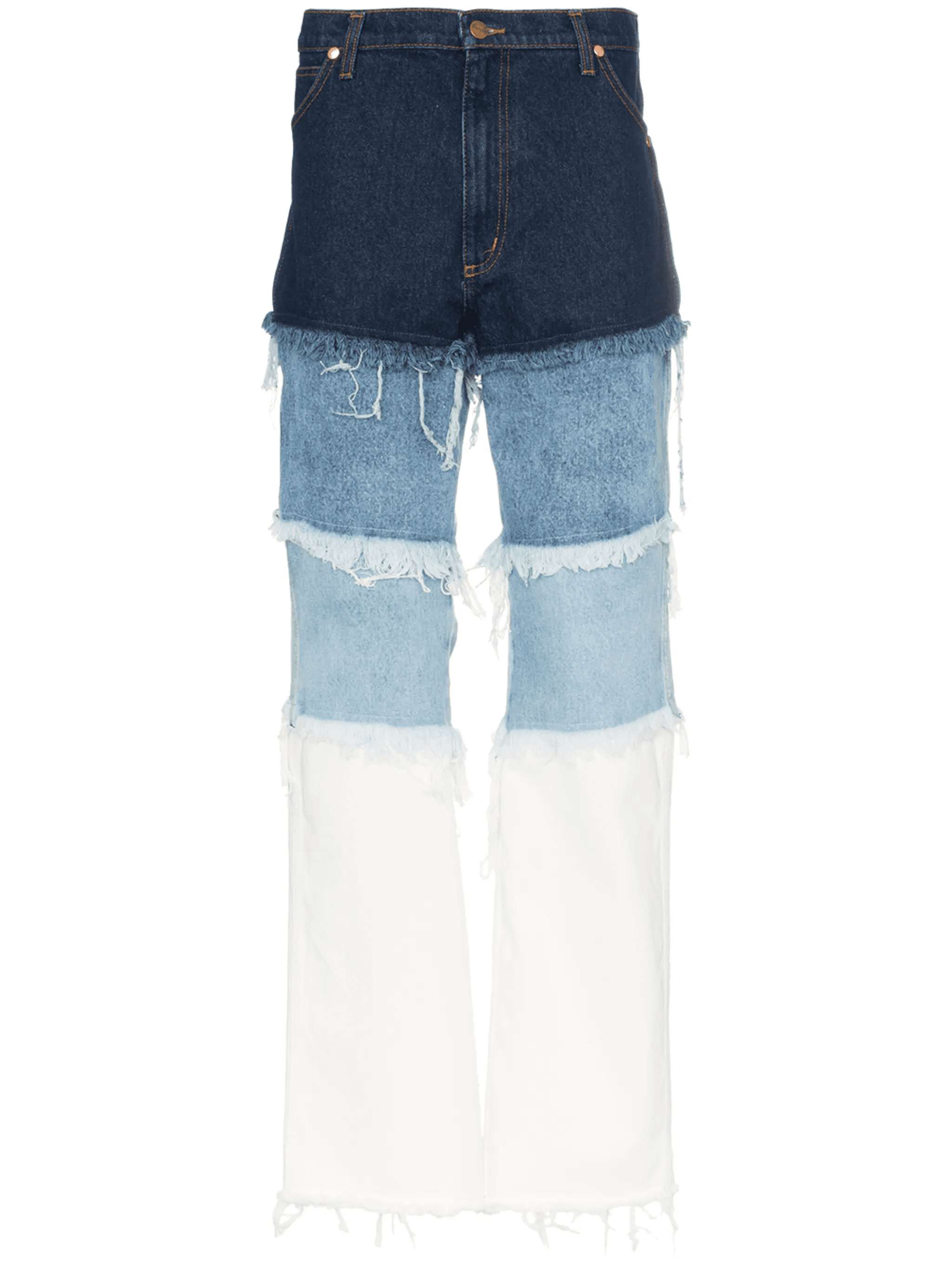 distressed patchwork jeans - Image 1
