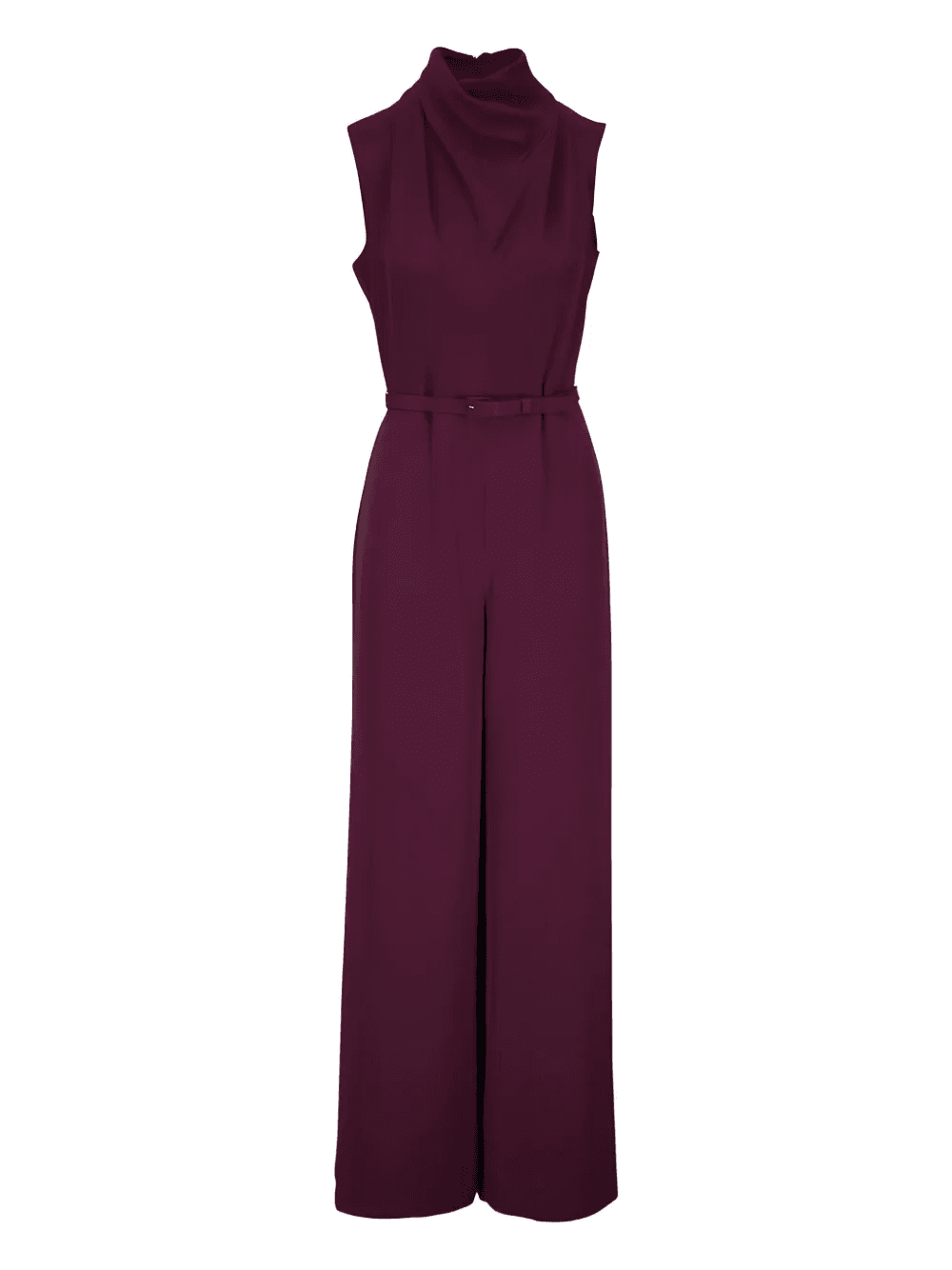 cowl-neck belted jumpsuit - Image 1