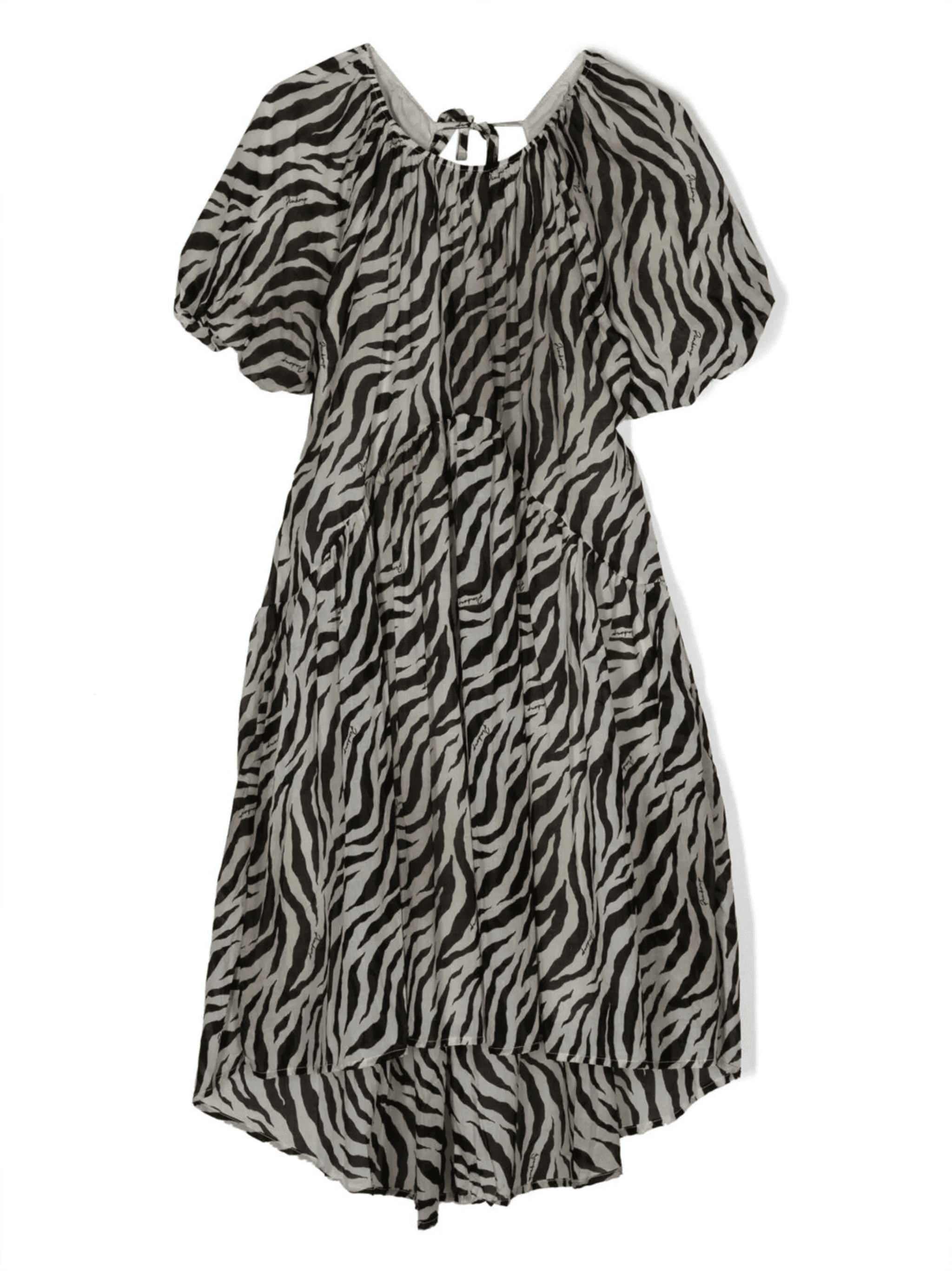 cut-out zebra-print cotton dress - Image 1